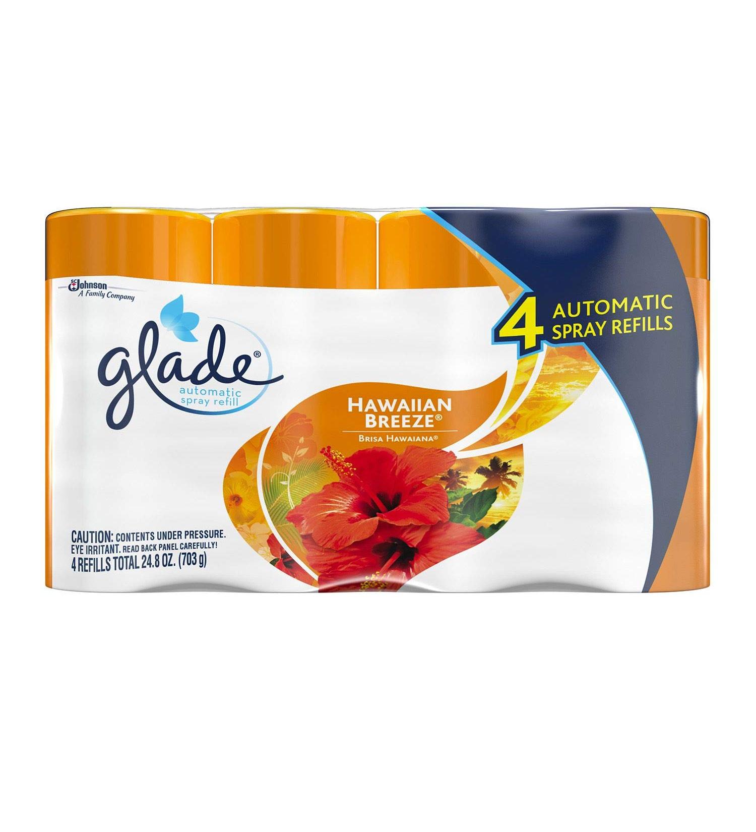 Glade Automatic Spray Air Freshener Hawaiian Breeze 6.2oz 4 Refill