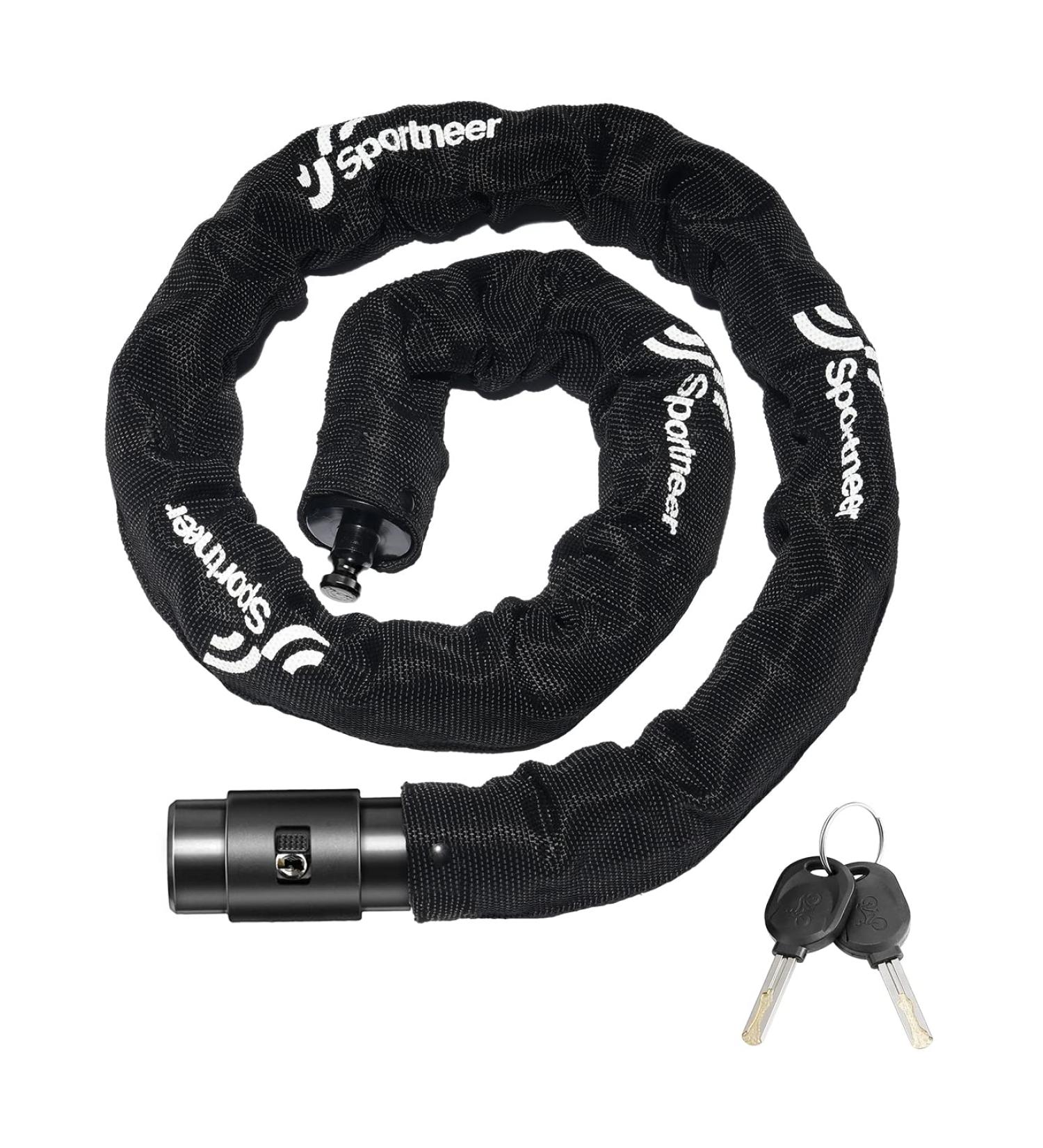 Sportneer 8mm Thick Bike Chain Lock | Heavy Duty Anti-Theft Bicycle Lock for Scooter & Mountain Bike - Buy Online on SooperMarket.com