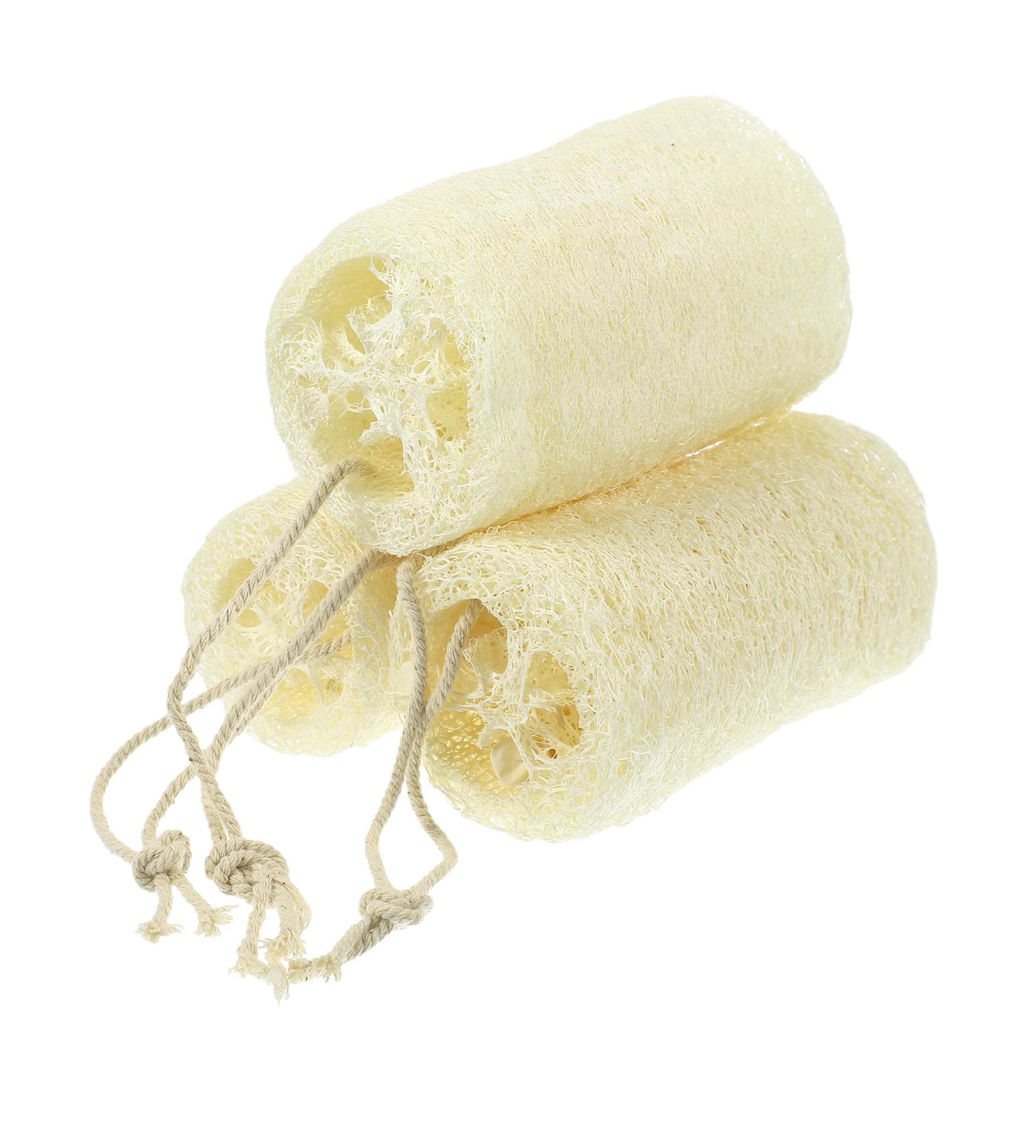 Shop VOCOSTE 3 Pcs Natural Loofah Sponge | Exfoliating Body Shower Sponges | Hang & Clean | Beige 3.94 - Buy Online on SooperMarket.com