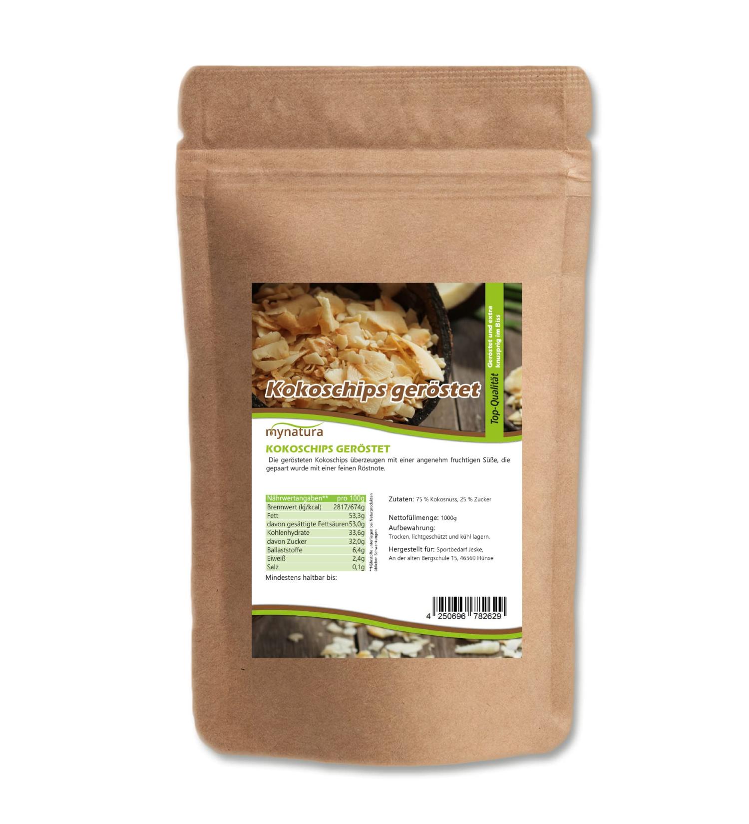 Mynatura Coconut Chips | Roasted & Sweetened | Vegan Lactose-Free Topping for Baking & Cooking | 2x1000g Bag - International Shipping Available - Buy Online on SooperMarket.com