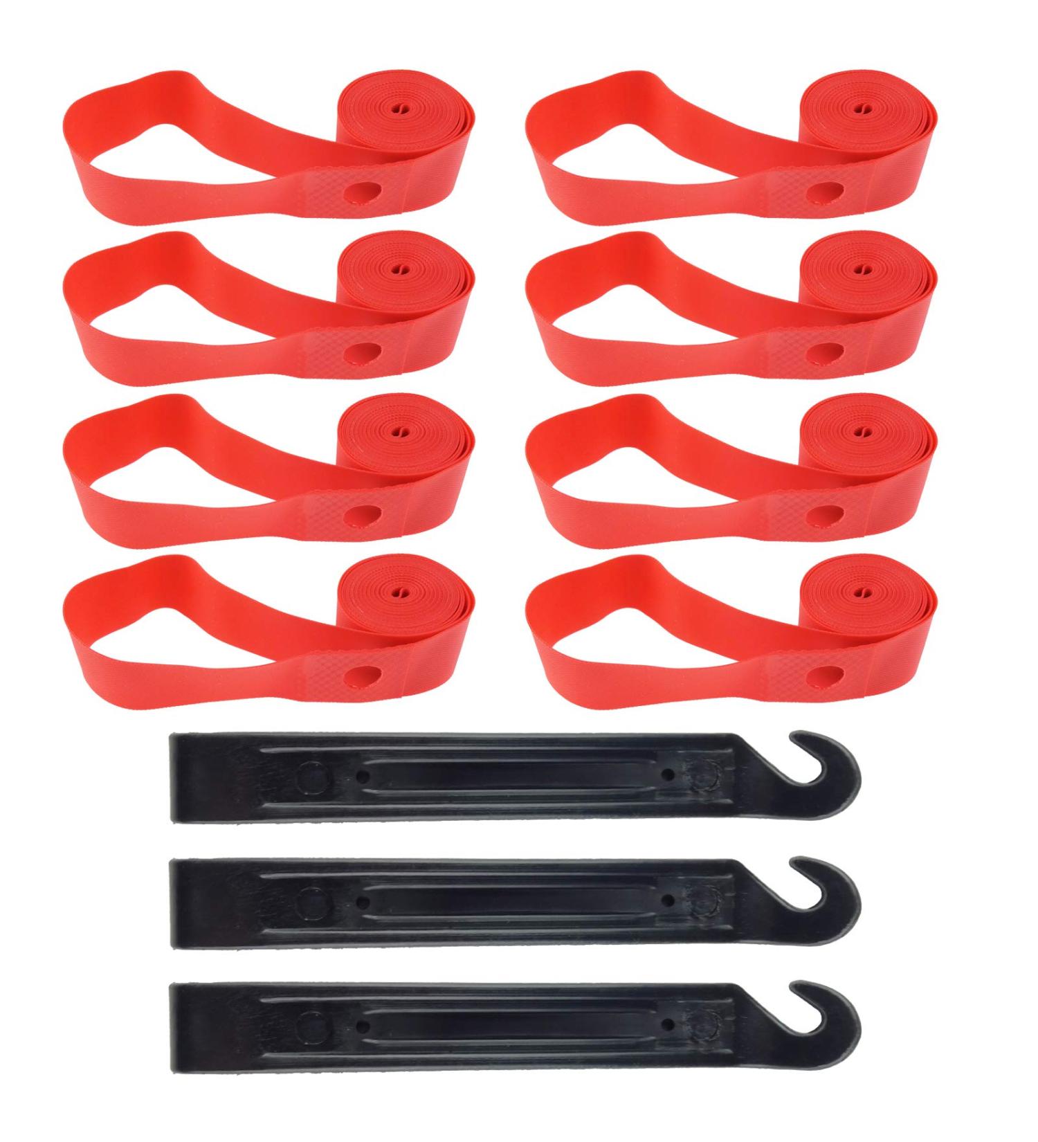 Kasteco 8 Pack Bicycle Rim Strip Rim Tape with 3 Tire Levers - 26 Inch or 700C - Buy Online on SooperMarket.com