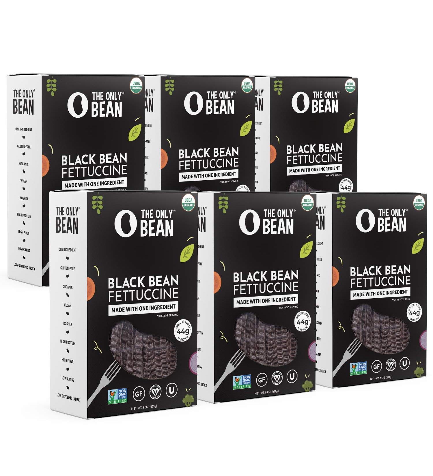 Organic Black Bean Fettuccine Pasta - High Protein, Keto Friendly, Gluten-Free - 48 oz (6 Pack) - Buy Online on SooperMarket.com
