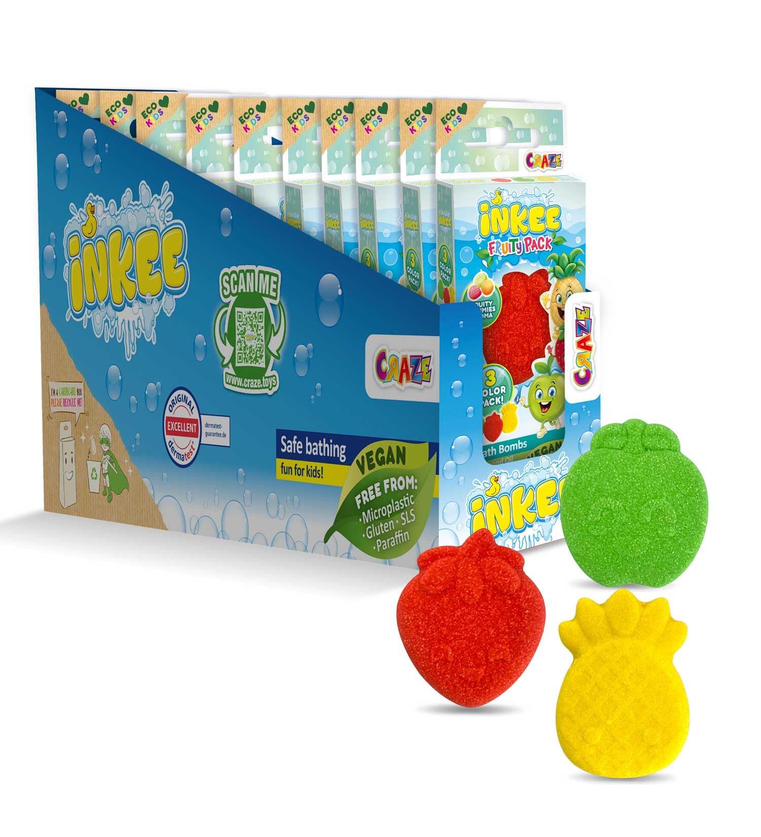 Buy Inkee Fruity Mini Pack - 30 Bath Balls for Kids - Fun Fruit Shapes & Aromas - Jojoba Oil Infused - International Shipping - Buy Online on SooperMarket.com