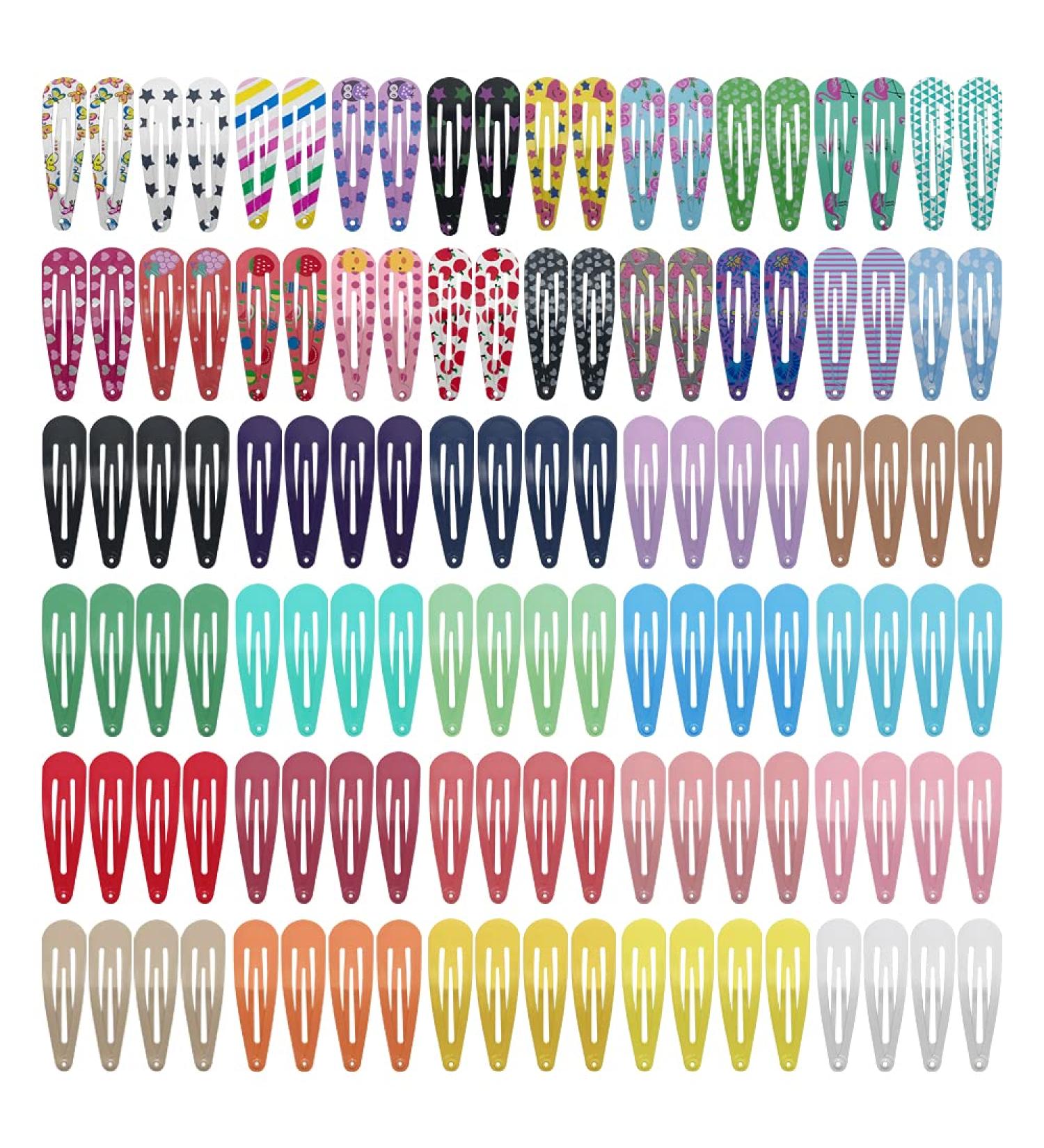 Elegant 2 Inch Metal Snap Barrettes for Girls - Cute Candy Color Hair Clips for Kids, Teens, and Women - Aesthetic Hair Accessories for Fine/Thick Hair - Buy Online on SooperMarket.com