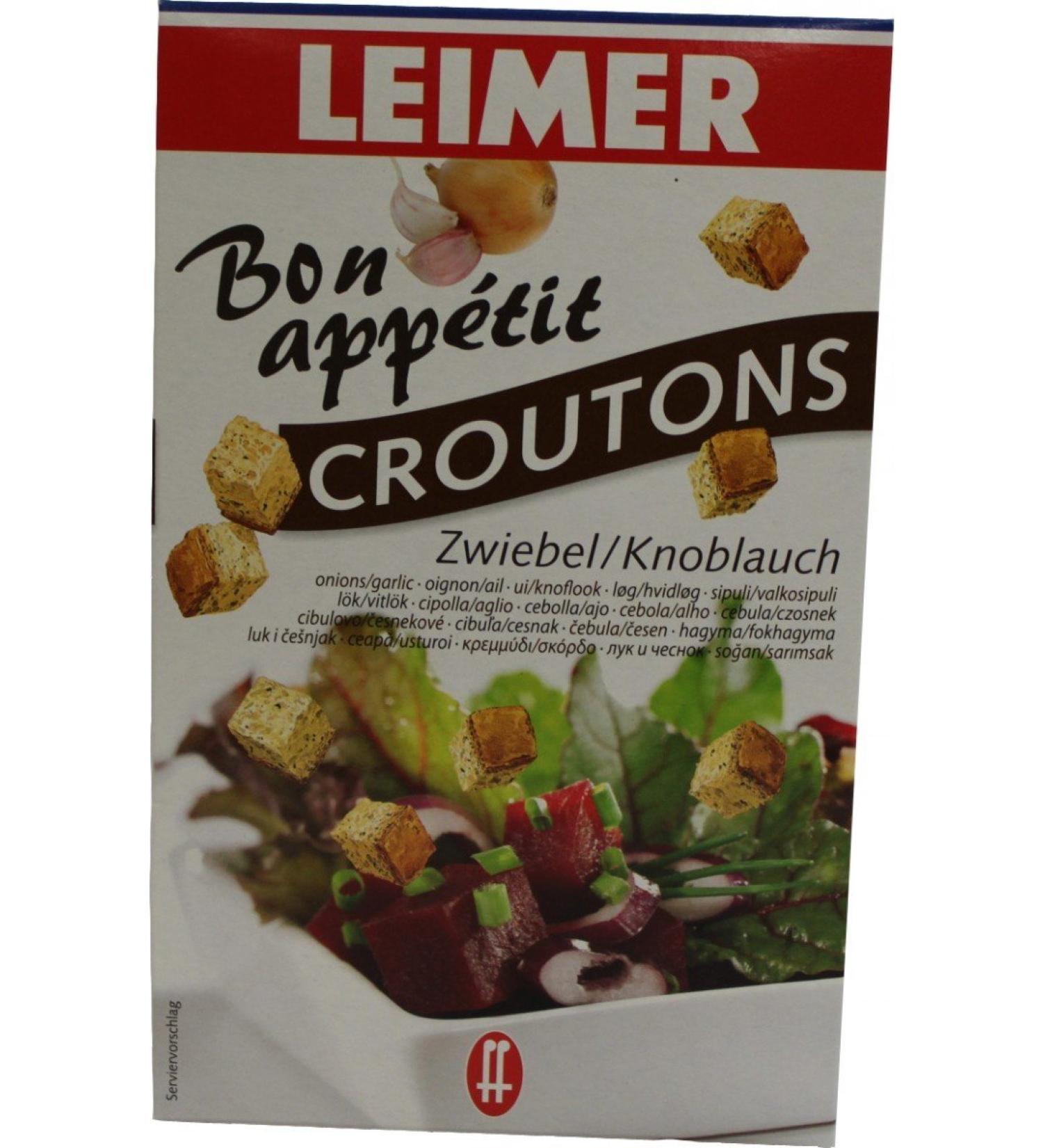 Buy Leimer Croutons Onion/Garlic (100g) Tasty Crunchy Croutons for Salads & Soups | International Shipping Available - Buy Online on SooperMarket.com