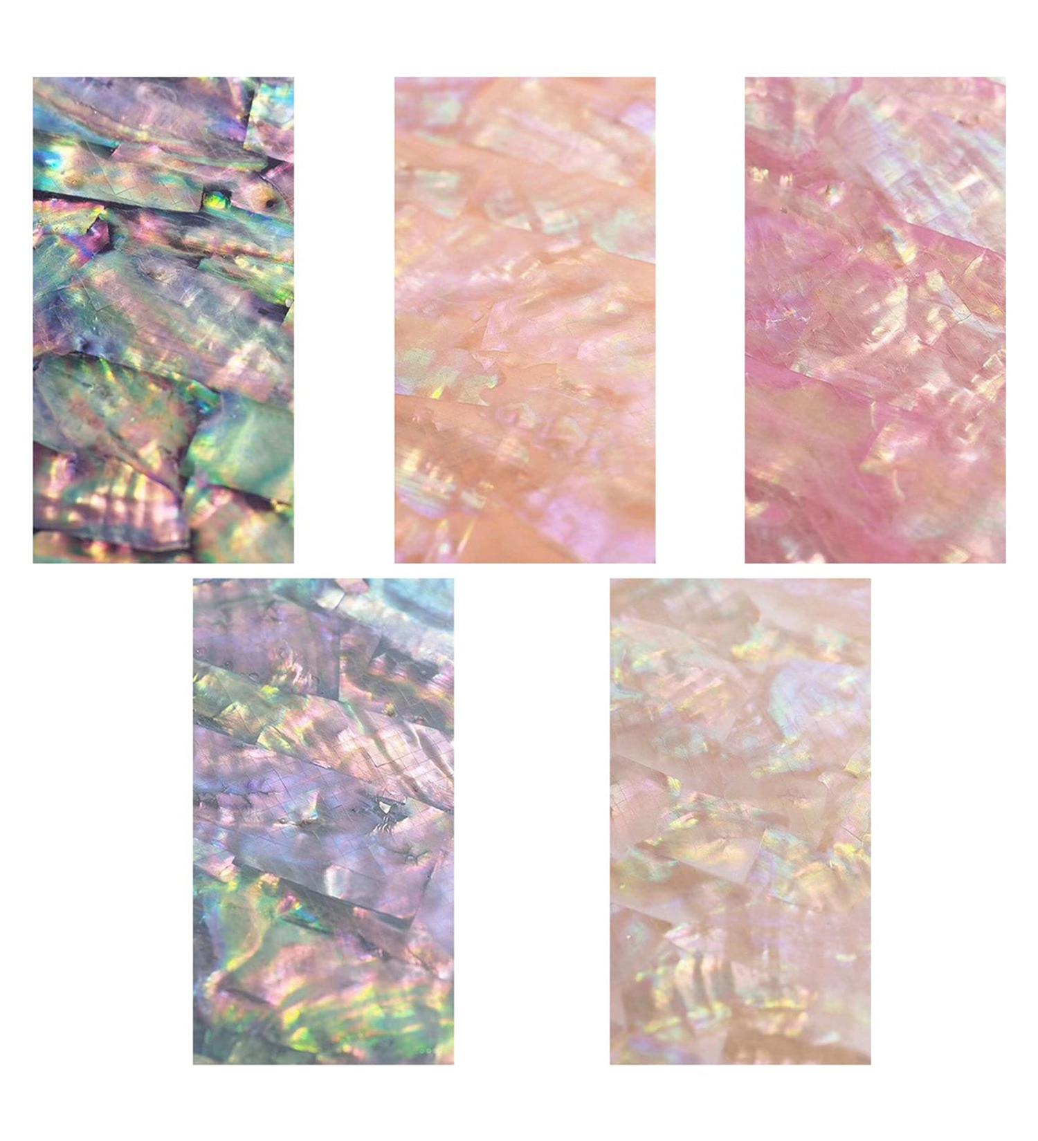 5 Sheet Nail Art Sticker Adhesive Broken Gradient Shell Abalone Flakes 3D Tips Manicure Gel Diy Decal - Buy Online on SooperMarket.com