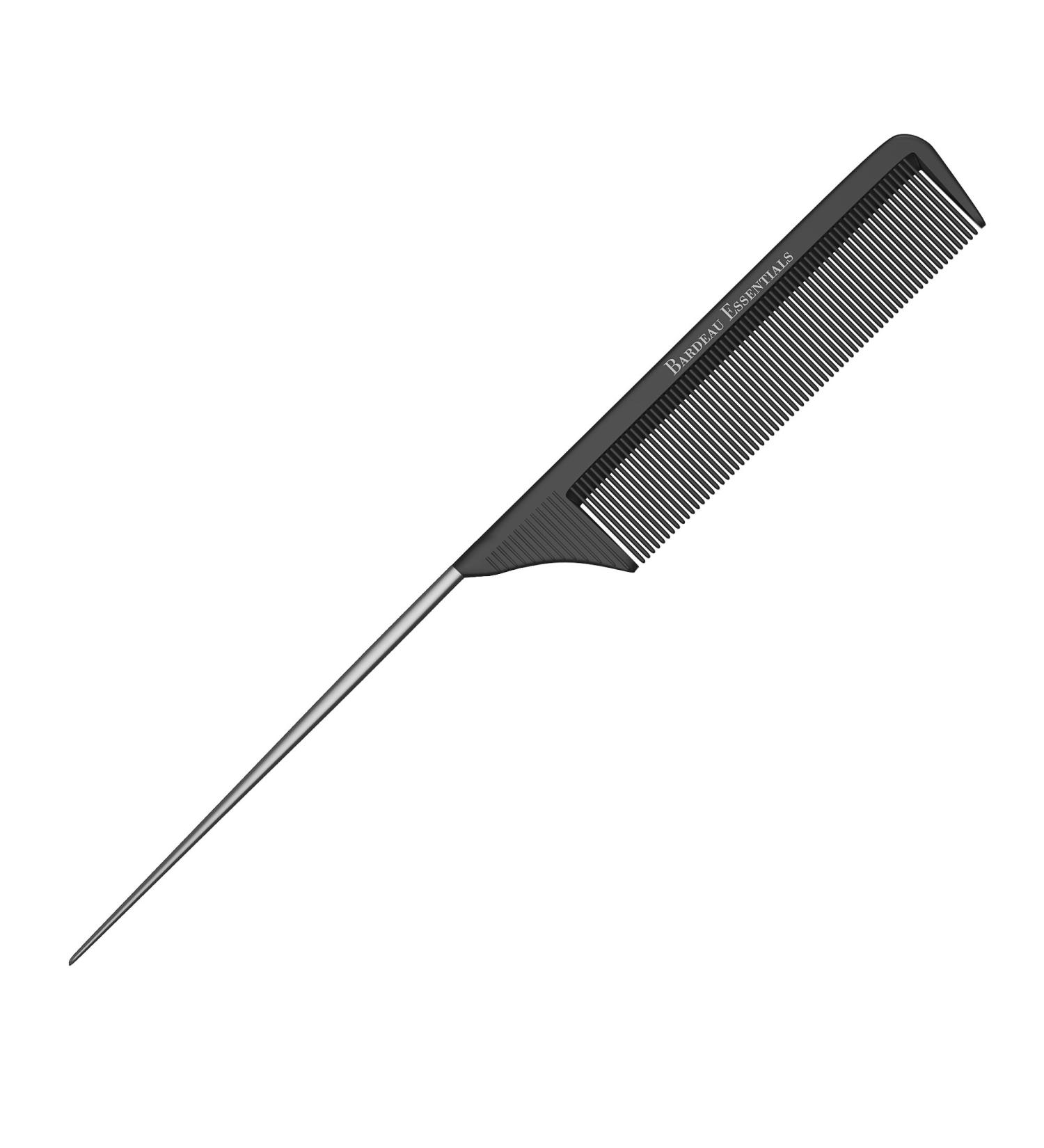 Professional 8.8 Inch Tail Comb - Black Carbon Fiber & Stainless Steel Pintail - Anti-Static, Heat Resistant Teasing Comb - Lightweight for All Hair Types - Buy Online on SooperMarket.com