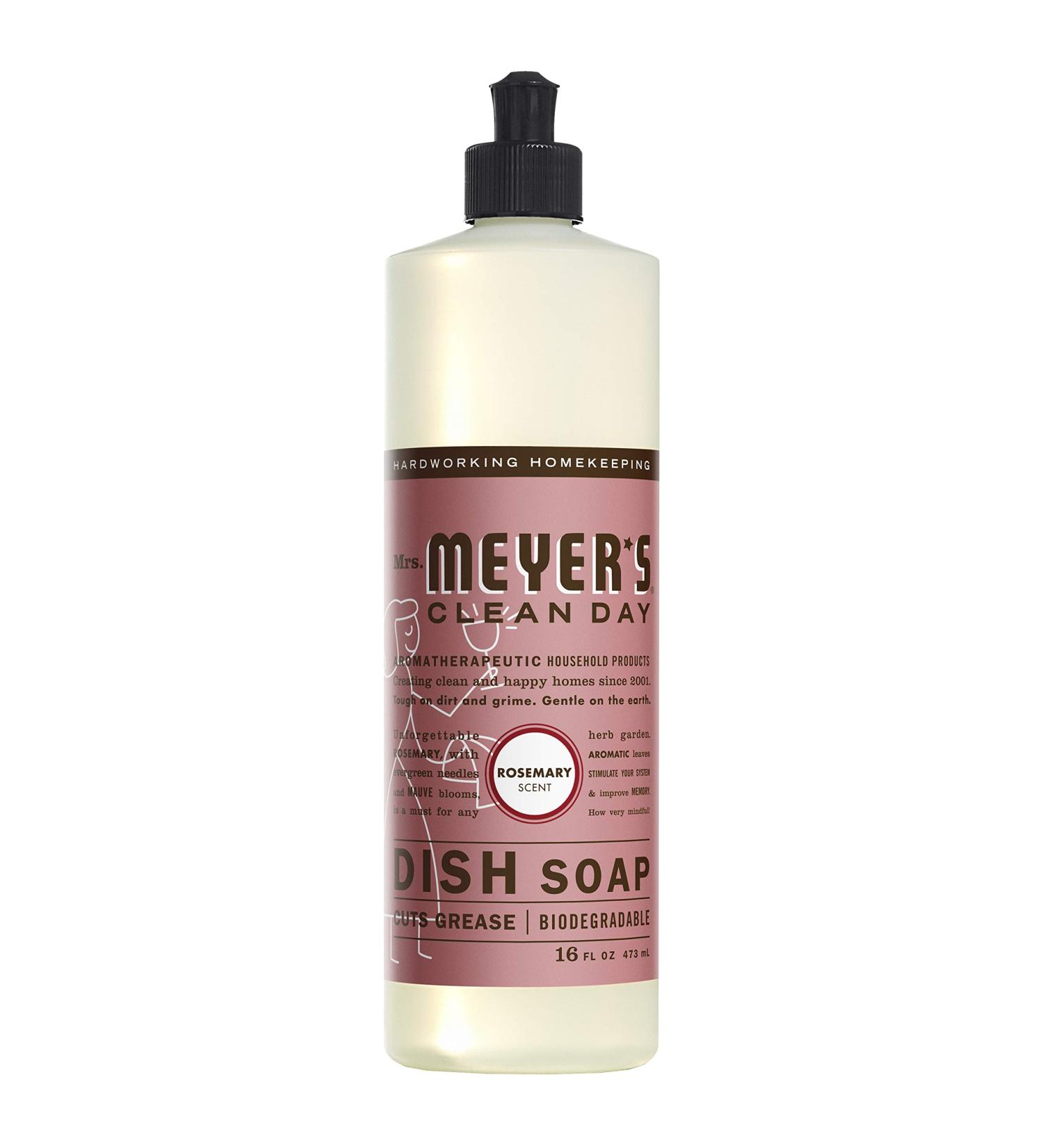 Mrs. Meyer's Liquid Dish Soap Rosemary - 16 Fl Oz | Eco-Friendly & Effective Cleaning for All Your Dishes | International Shipping Available - Buy Online on SooperMarket.com