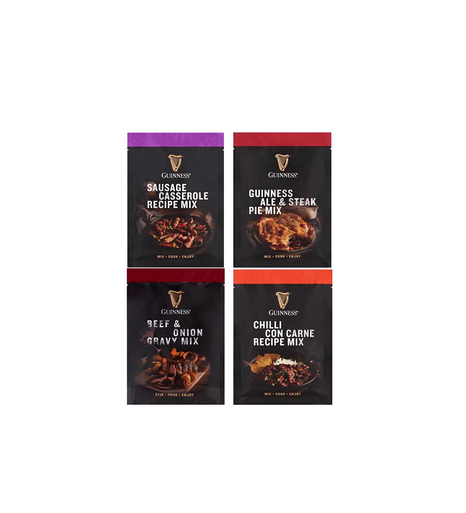 Guinness Recipe Mixes Selection 40g - Steak & Ale Pie Sausage Casserole Chilli Con Carne Beef & Onion Gravy - Buy Online on SooperMarket.com