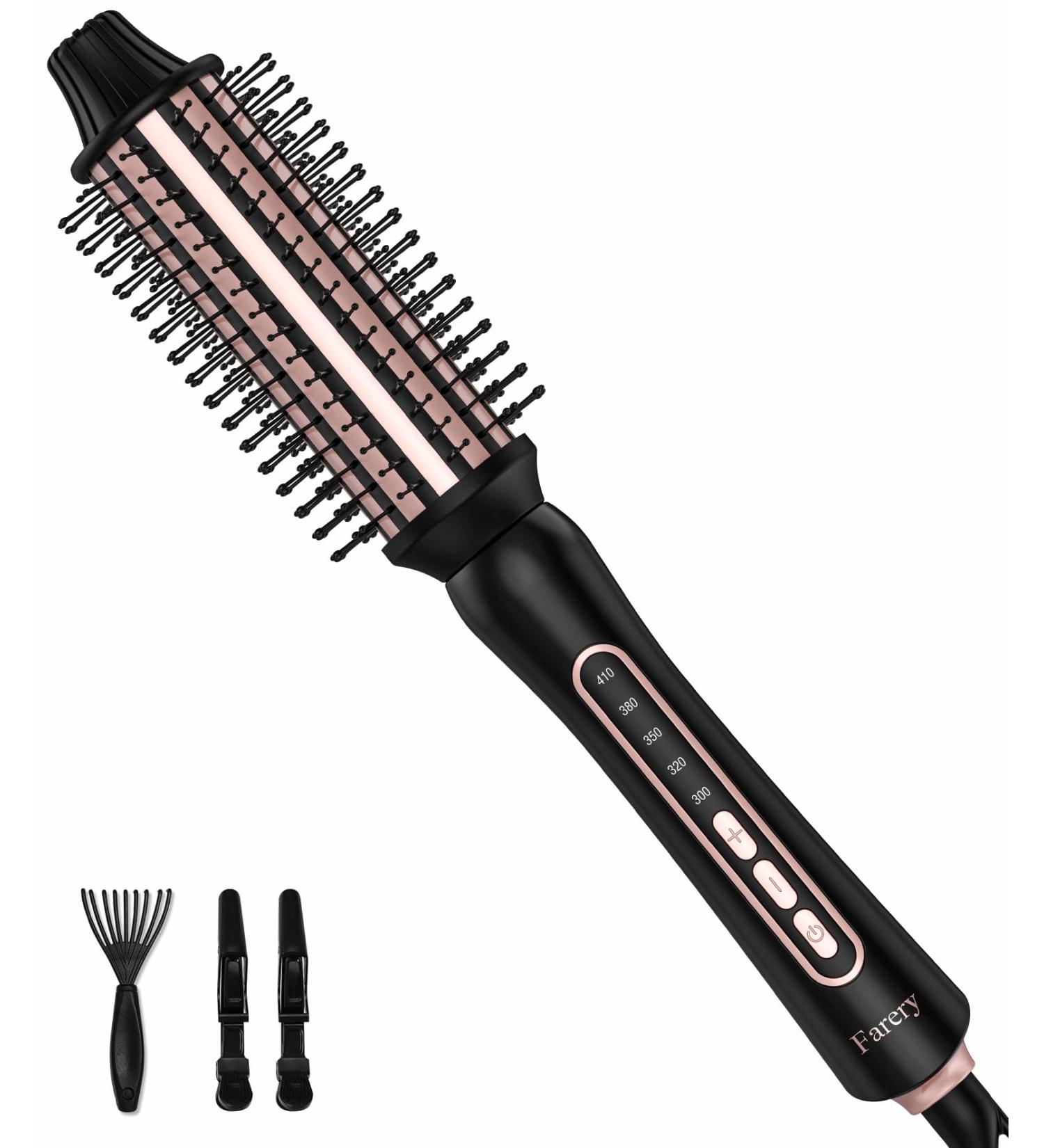 Thermal Brush for Big Bouncy Blowout - 1.5" Heated Round Brush with 5 Temps | Ceramic Curling Wand for Medium & Long Hair - Dual Voltage for Travel - Buy Online on SooperMarket.com