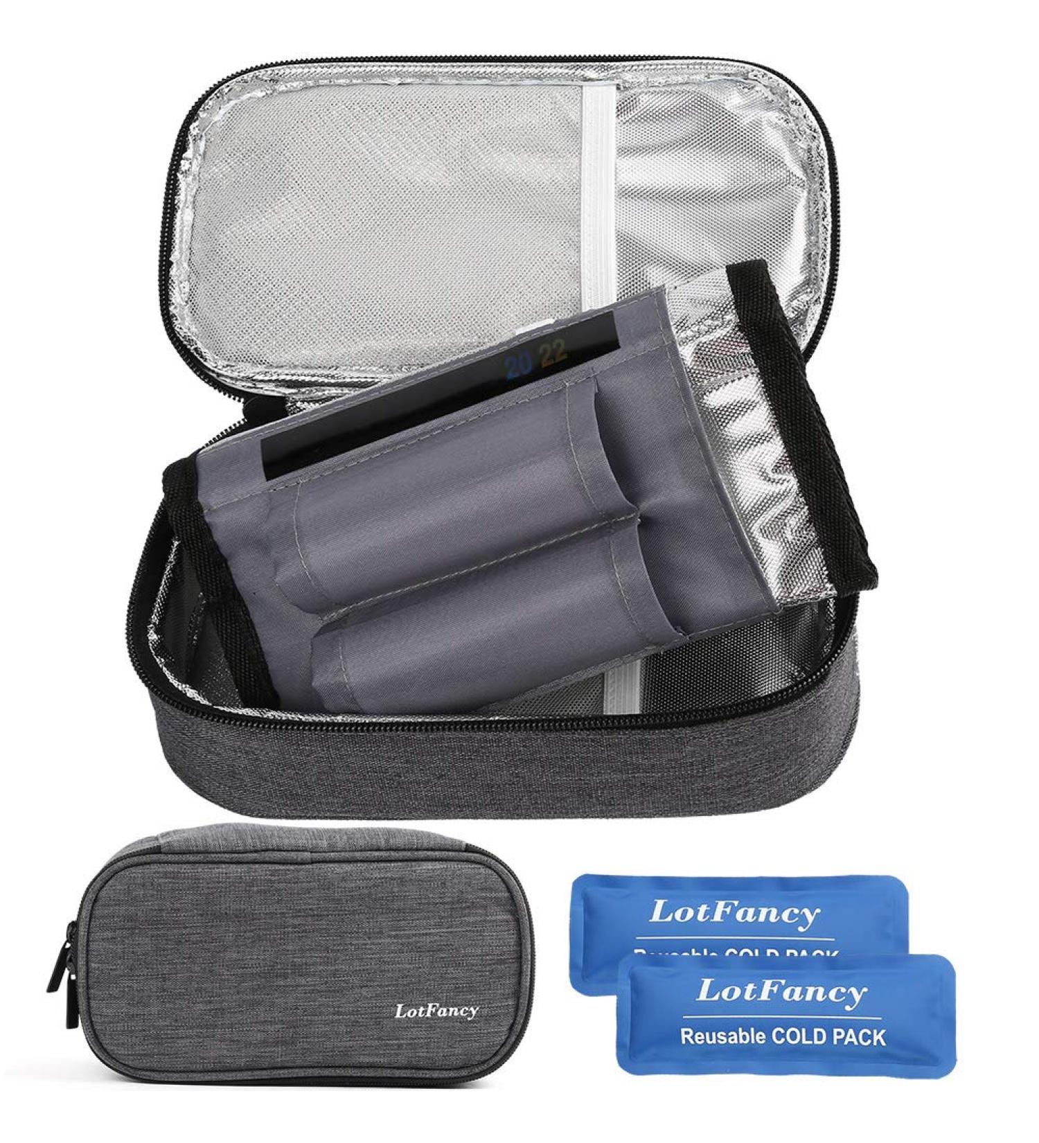 Insulin Cooler Travel Case with Ice Packs and Temperature Strip - Diabetic Medication Cooling Bag for Insulin Pens and Supplies - Buy Online on SooperMarket.com