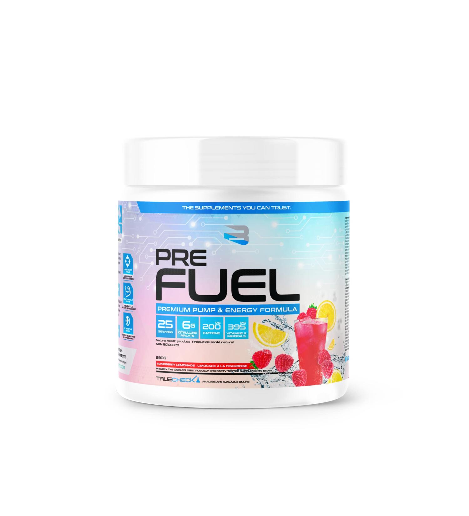 Believe Supplements Pre Fuel - Ultimate All-in-One Pre-Workout with 200mg Caffeine Laser Focus Muscle Fullness - Boost Energy Endurance and Performance - Gym and Fitness Enhancement - Alpha-GPC Creatine Beta-Alanine (Raspberry Lemonade) - Buy Online on SooperMarket.com