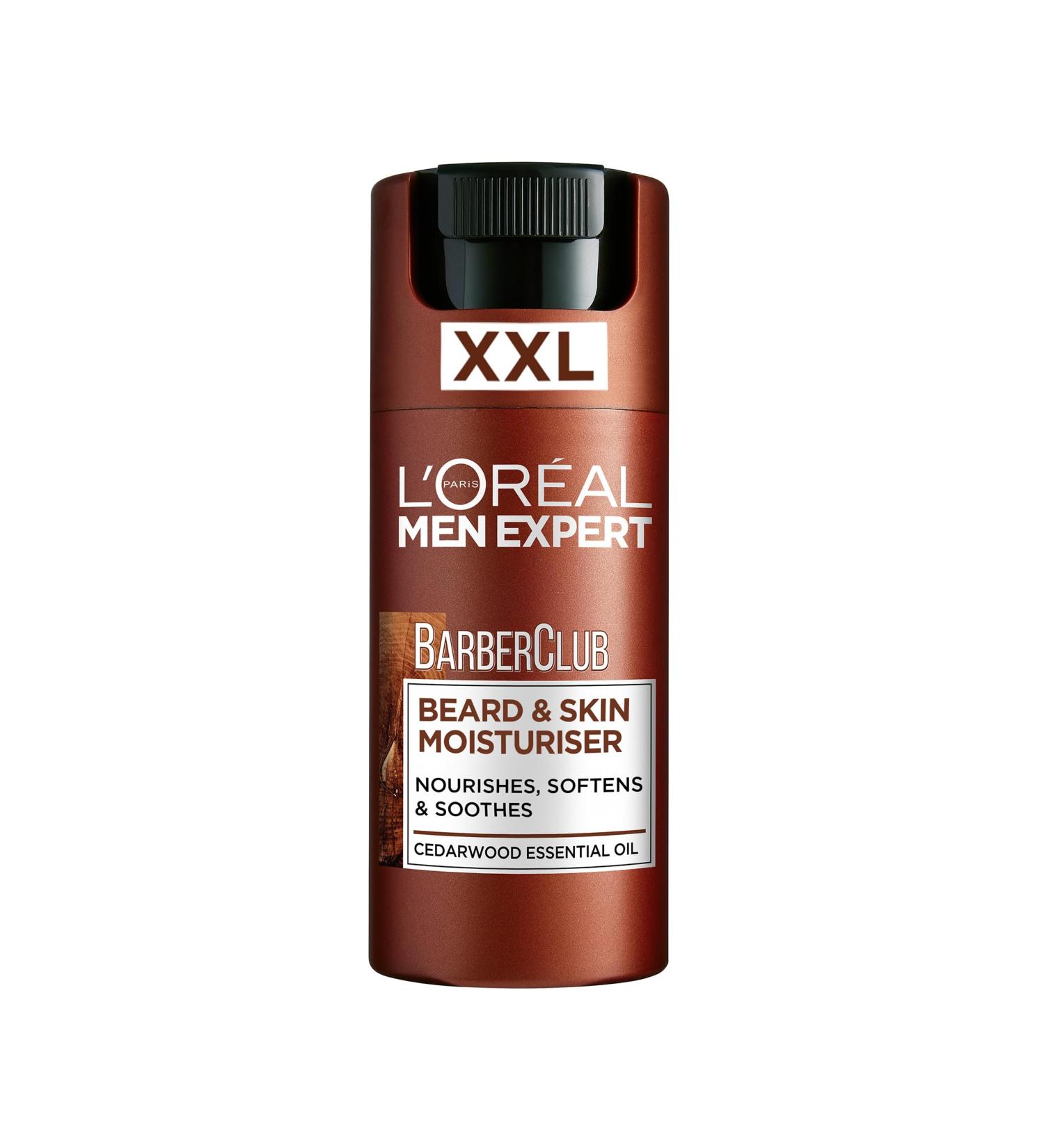 L'Or al Paris Men Expert Barber Club XL Beard and Face Moisturiser Softening Soothing Paraben Free Enriched with Cedarwood Oil 100ml