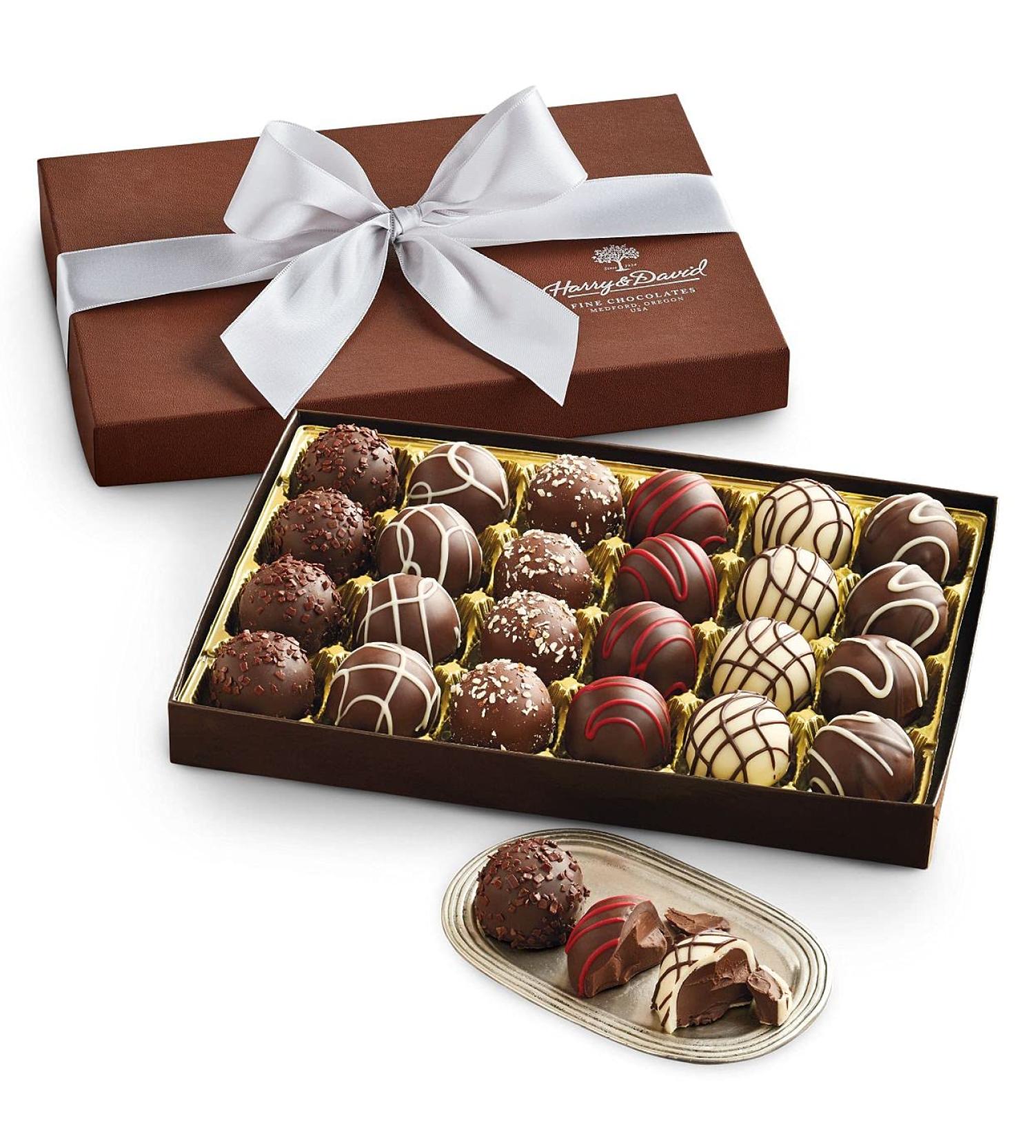 Harry & David Signature Chocolate Truffles Gift Box - 24 Assorted Truffles - 1 Pound Box - Buy Online on SooperMarket.com