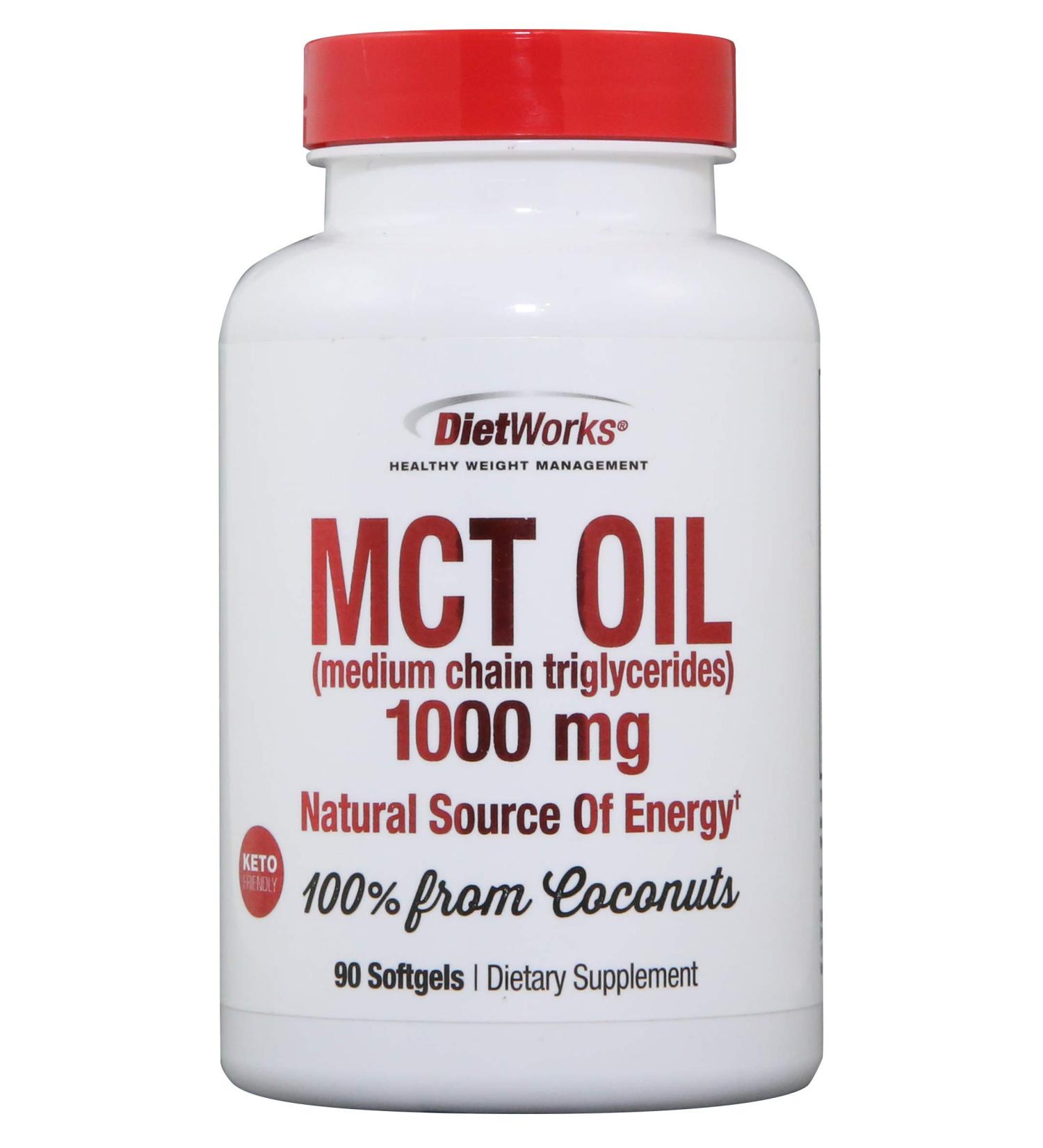 Buy DietWorks MCT Oil 1000 mg - 90 Softgels for Weight Loss & Energy - Buy Online on SooperMarket.com