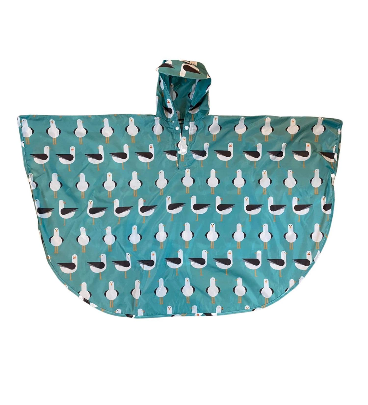 BundleBean Kids Wheelchair Poncho | Waterproof Rain Poncho for Ages 4-11 Years | Universal Fit with Peaked Hood | Seagulls Design - Buy Online on SooperMarket.com