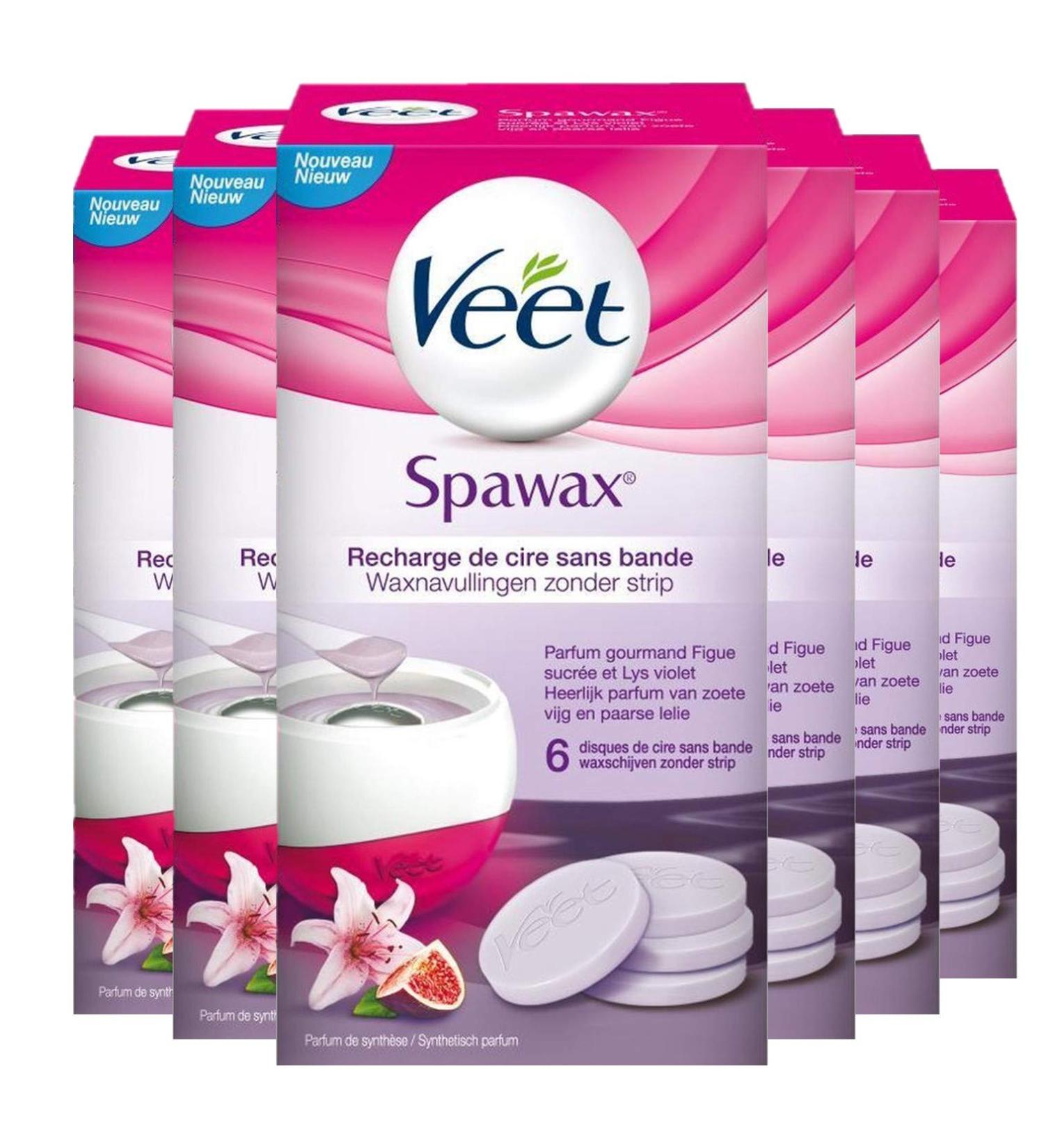 Veet SpaWax Replacement Wax Panes 6-Pack | Long-Lasting Hair Removal for Silky Smooth Skin | International Shipping - Buy Online on SooperMarket.com