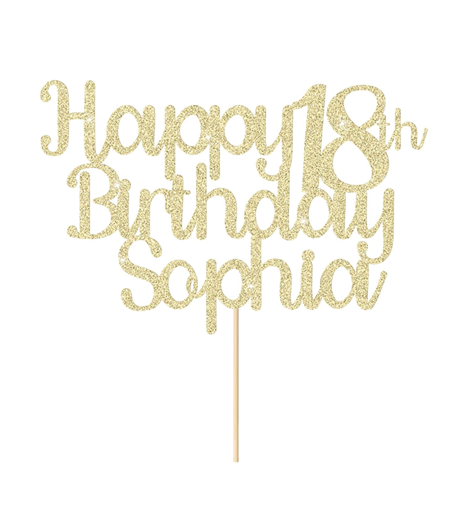 Cake Topper Happy Birthday Cake Topper Personalised Cake Toppers Cake Decorations 11 Colours Glitter Cake Topper for 1st 10th 16th 18th 20th 21st 30th 40th 50th 60th 70th 80th (Champagne Gold) - Buy Online on SooperMarket.com