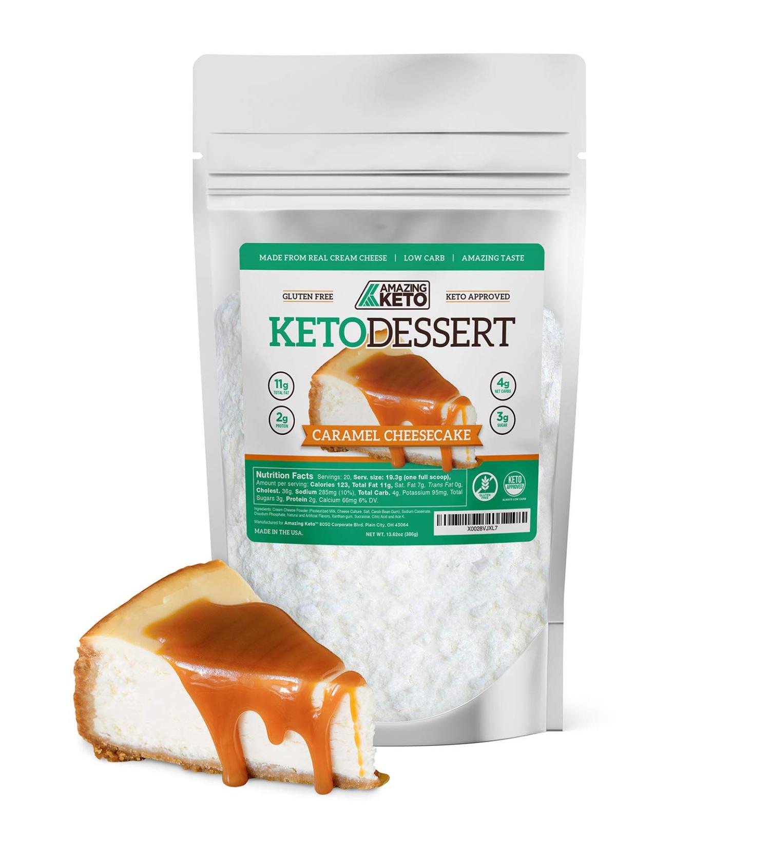 Keto Dessert Powder: Cream Cheese & Cheesecake Mix - Gluten Free, Low Carb, High Fat - Caramel Flavor - 20 Servings - Buy Online on SooperMarket.com