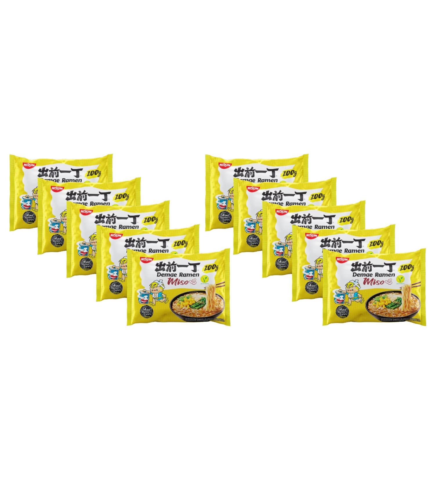Nissin Demae Ramen Instant Ramen Noodles - Miso Flavour 100g (Pack of 10) by CNMART - Buy Online on SooperMarket.com