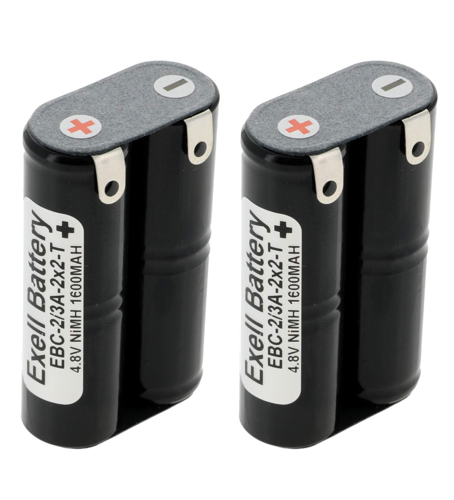 Buy 2x Exell 4.8V 1600mAh NiMH Battery w/Tabs - Perfect for Hobby Packs & Remote Control Units - International Shipping Available - Buy Online on SooperMarket.com