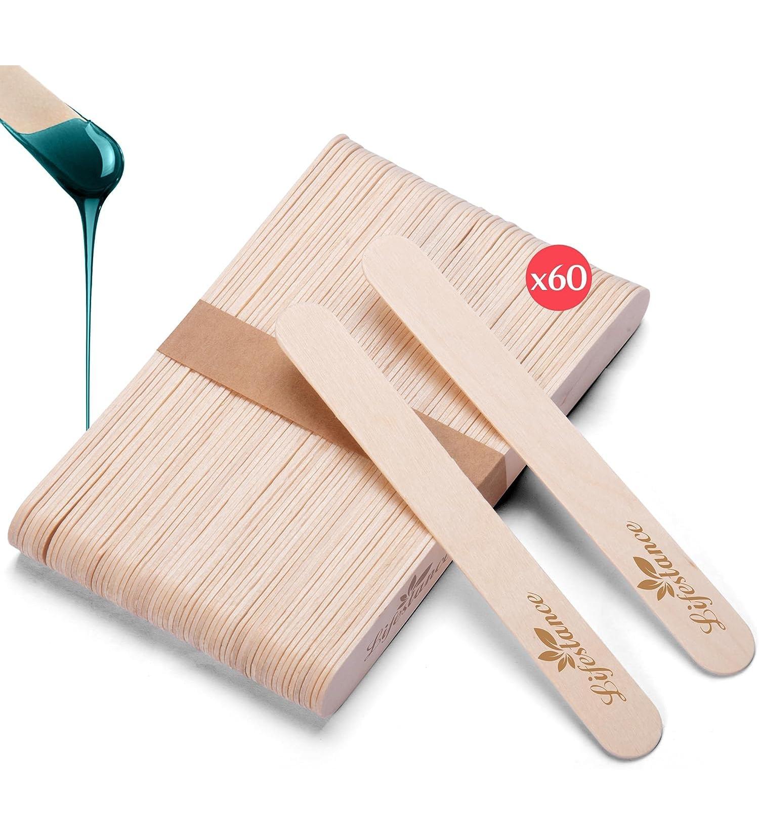Lifestance Professional Wooden Wax Sticks - 60PCS Premium Spatulas for Body & Facial Hair Removal Waxing at Home - Buy Online on SooperMarket.com
