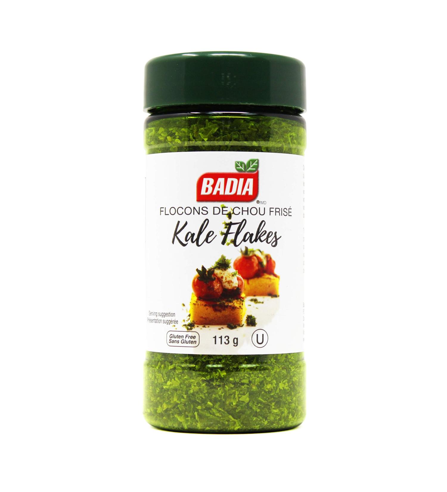 Badia Spices | Dried Kale Flakes | Dehydrated Kale Leaves | Gourmet Seasoning | Nutritious Superfood | Healthy Delicious & Flavourful | Gluten Free | MSG-Free |113g Kale Flakes Seasoning - Buy Online on SooperMarket.com