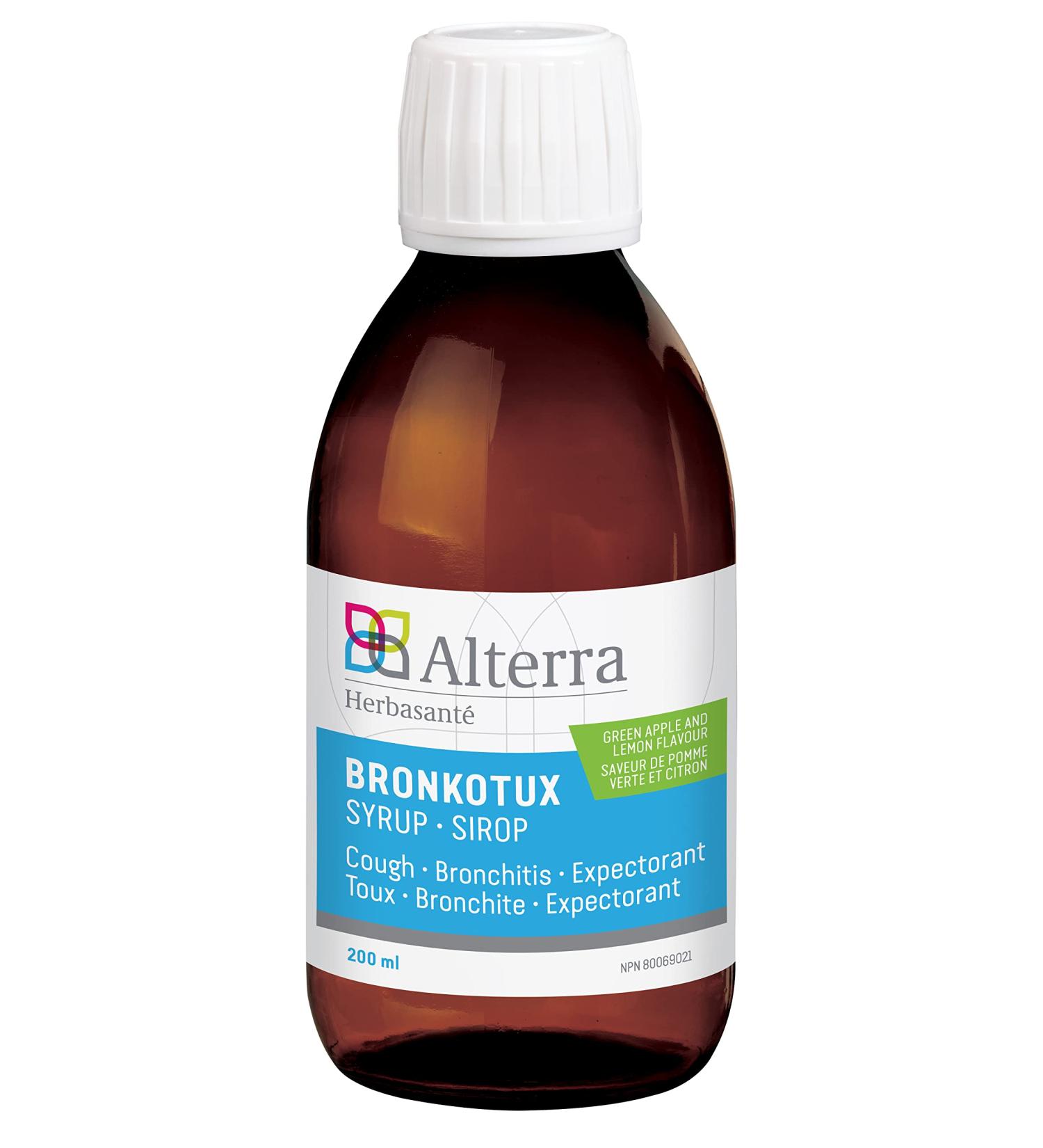 Alterra Bronkotux Cough syrup for adults | Helps relief in Cold sore Sore throat Flatulent Dyspepsia Colic & Respiratory System Toux | Cold and flu Syrup with Drosera Thymus vulgaris - 200 ml Bronkotux Sirop