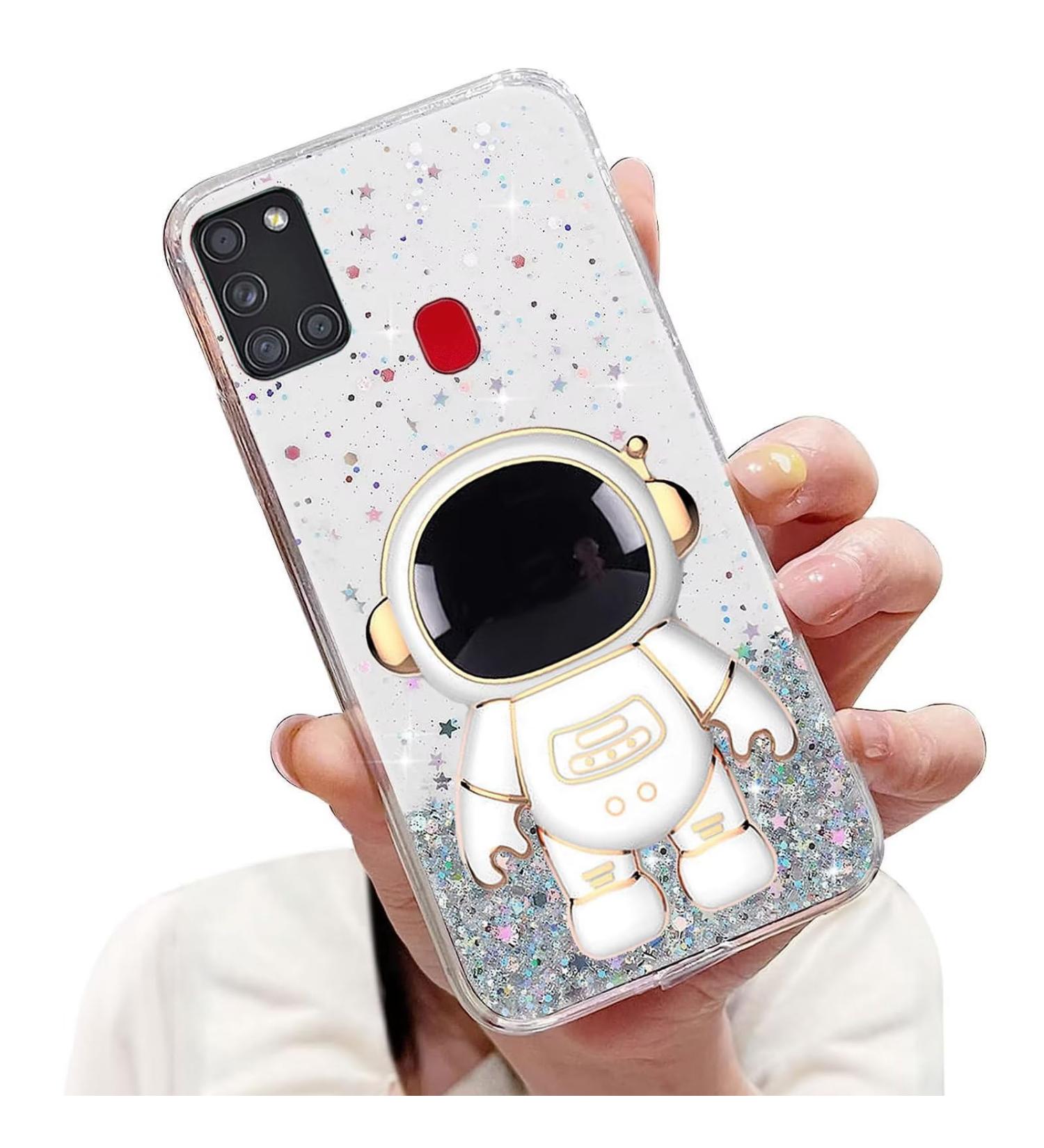 Buy Tivenfezk Nadoli Astronaut Glitter Stand Case for Samsung Galaxy A21S - Soft Silicone Bling Protective Cover - Buy Online on SooperMarket.com