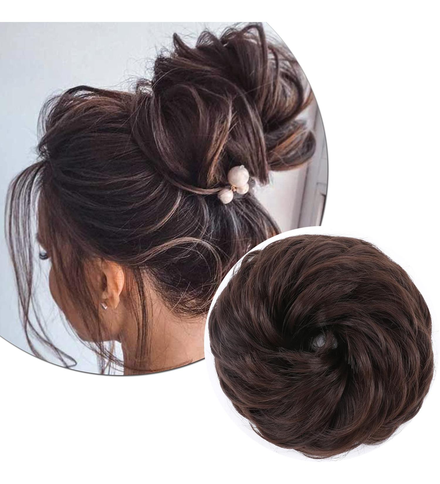 Medium Brown Messy Hair Scrunchies Thick Bun Extensions 45g Updo Ponytail Hairpiece Chignons - Hair Accessories - Buy Online on SooperMarket.com