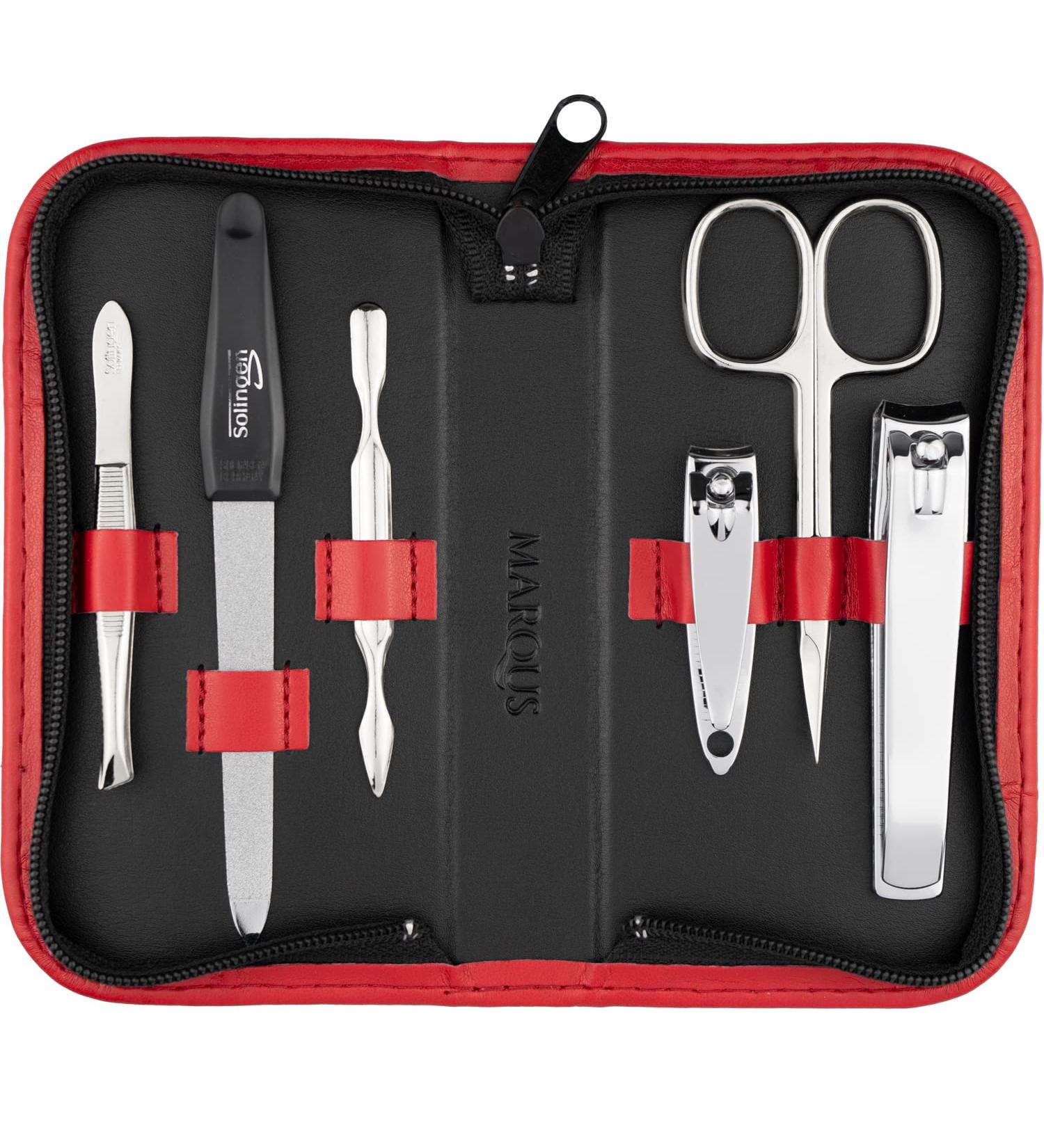 Premium 6-Piece Manicure Set Solingen | Art Leather Case | Stylish & Durable Nail Care Tools for Men & Women - Marqus - Buy Online on SooperMarket.com