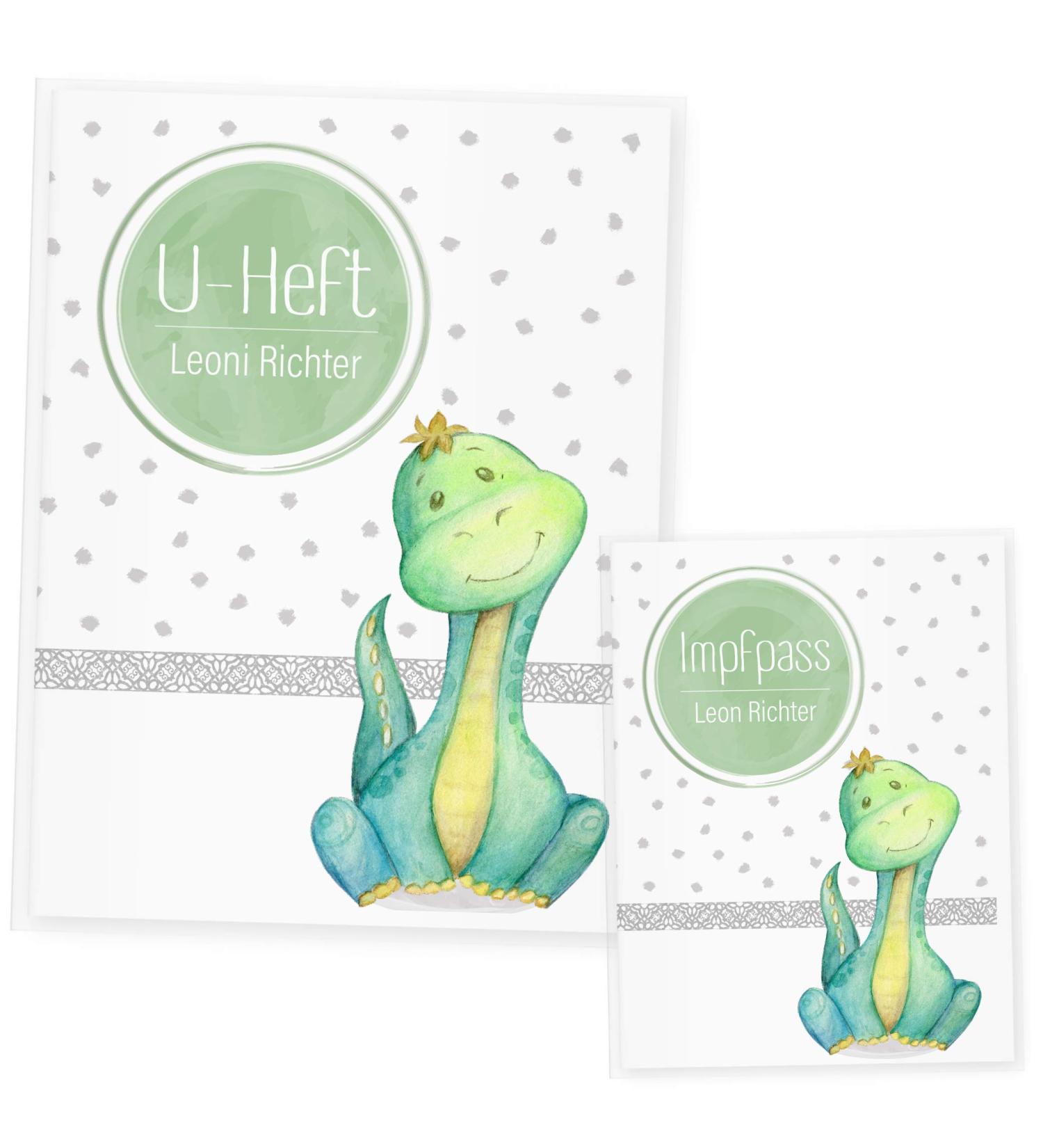 Personalized Dinosaur U-Heft Cover & Vaccination Certificate Set | Custom U-Heft Set for Kids - Buy Online on SooperMarket.com