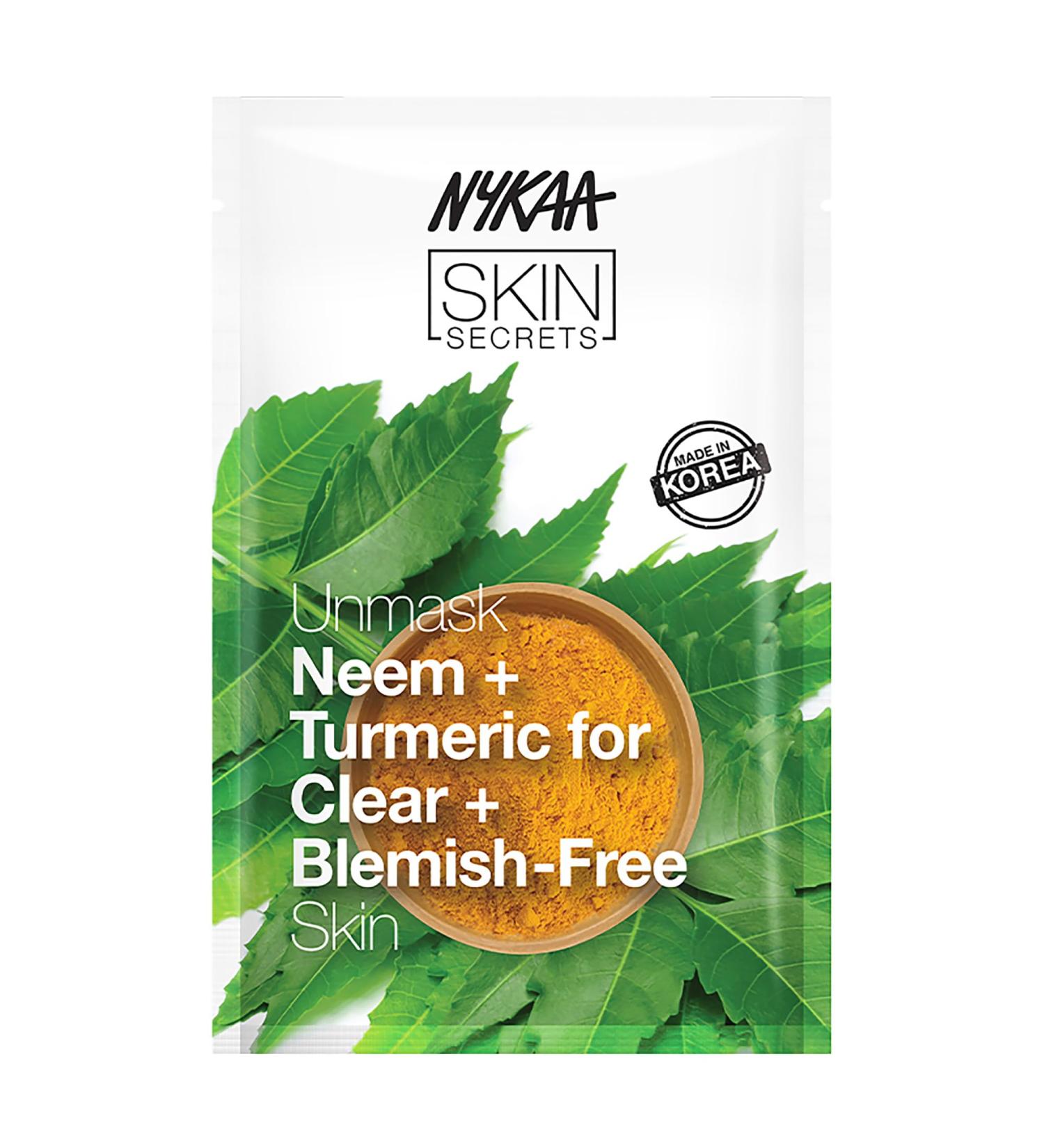 Buy Nykaa Naturals Skin Secrets Bubble Sheet Mask | Neem & Turmeric - Blemish-Free Hydrating Facial Mask - 0.67 oz - International Shipping Available - Buy Online on SooperMarket.com