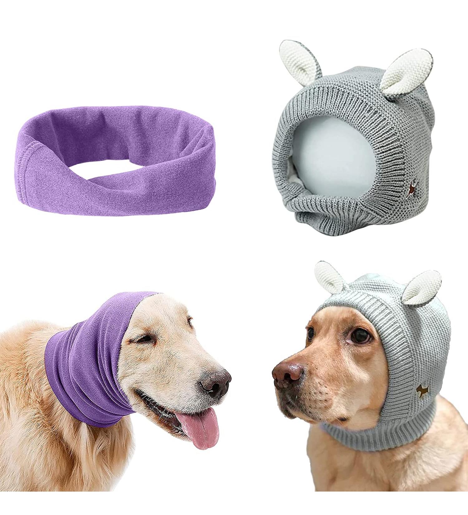 YolentQuiet Ears 2PCS Dog Ear Covers for Anxiety and Noise Protection - Gray+Purple - Medium to Large Dogs - Buy Online on SooperMarket.com