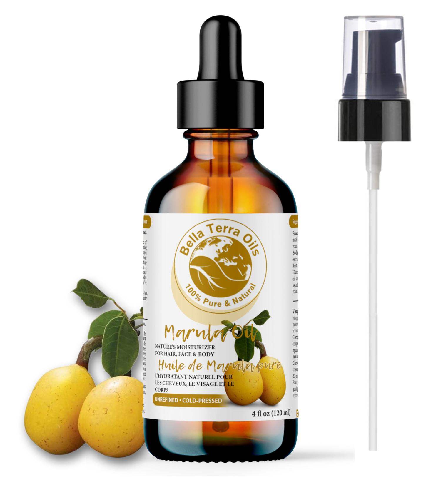 Bella Terra Oils Marula Oil. 120ml. 100% Pure. Cold-pressed. Unrefined. Luxury Oil. Rich in Antioxidants. Absorbs Quickly. Natural Moisturizer for Skin Hair. 120 ml (Pack of 1) - Buy Online on SooperMarket.com