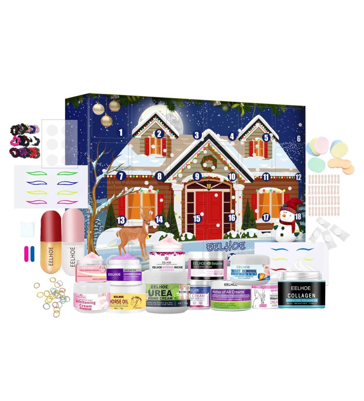 Encomy Christmas Countdown Beauty Set | Advent Calendar with 24 Care Products & Accessories | Perfect Family Gift - Buy Online on SooperMarket.com