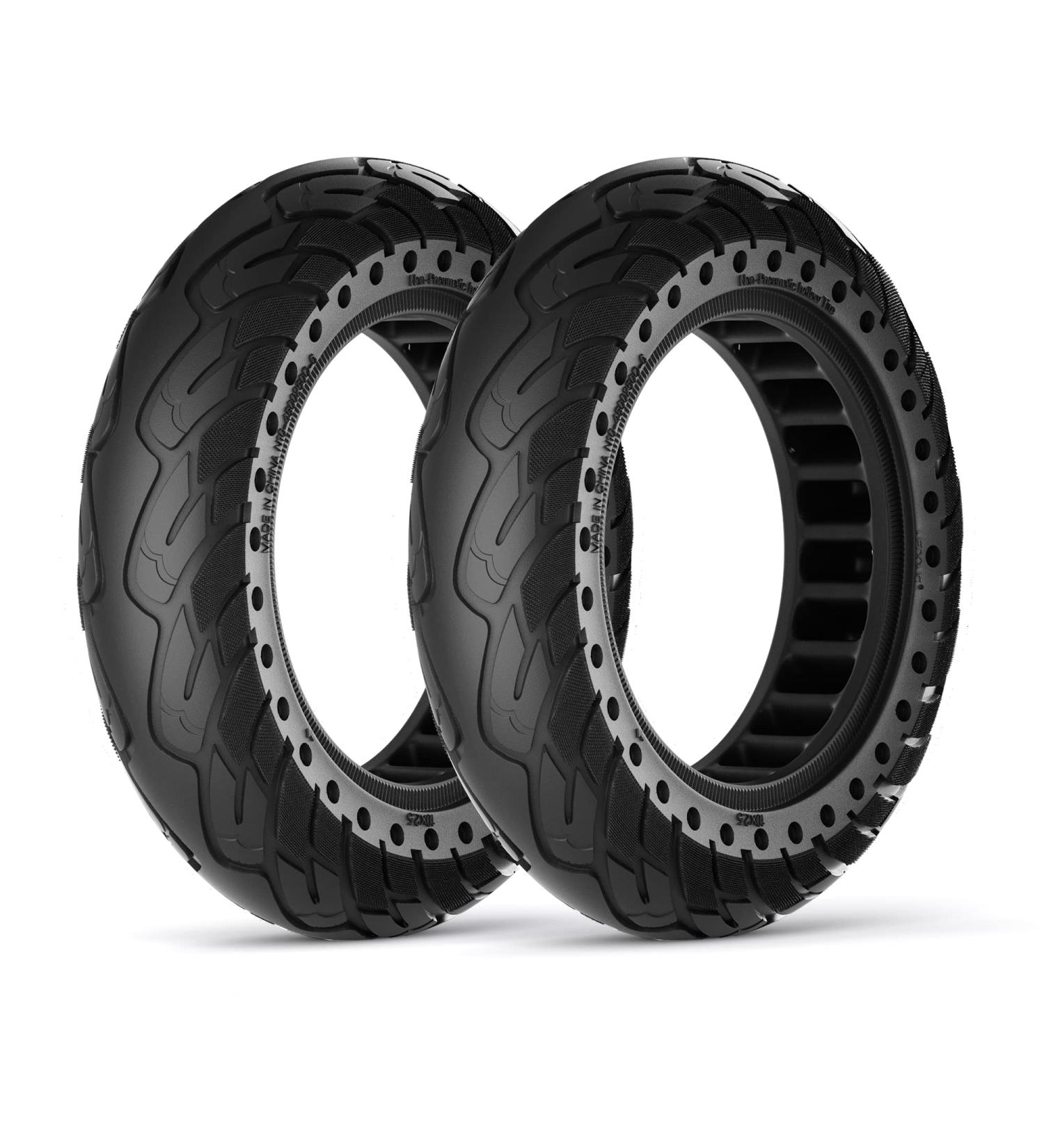 10 Inch Solid Rubber Tire for Ninebot Segway MAX G30 G30P G30LP Kickscooter - 2PCS Replacement Tires with Dual Shock Absorption, Honeycomb, Explosion-Proof - Front/Rear Tyre Accessories - Buy Online on SooperMarket.com