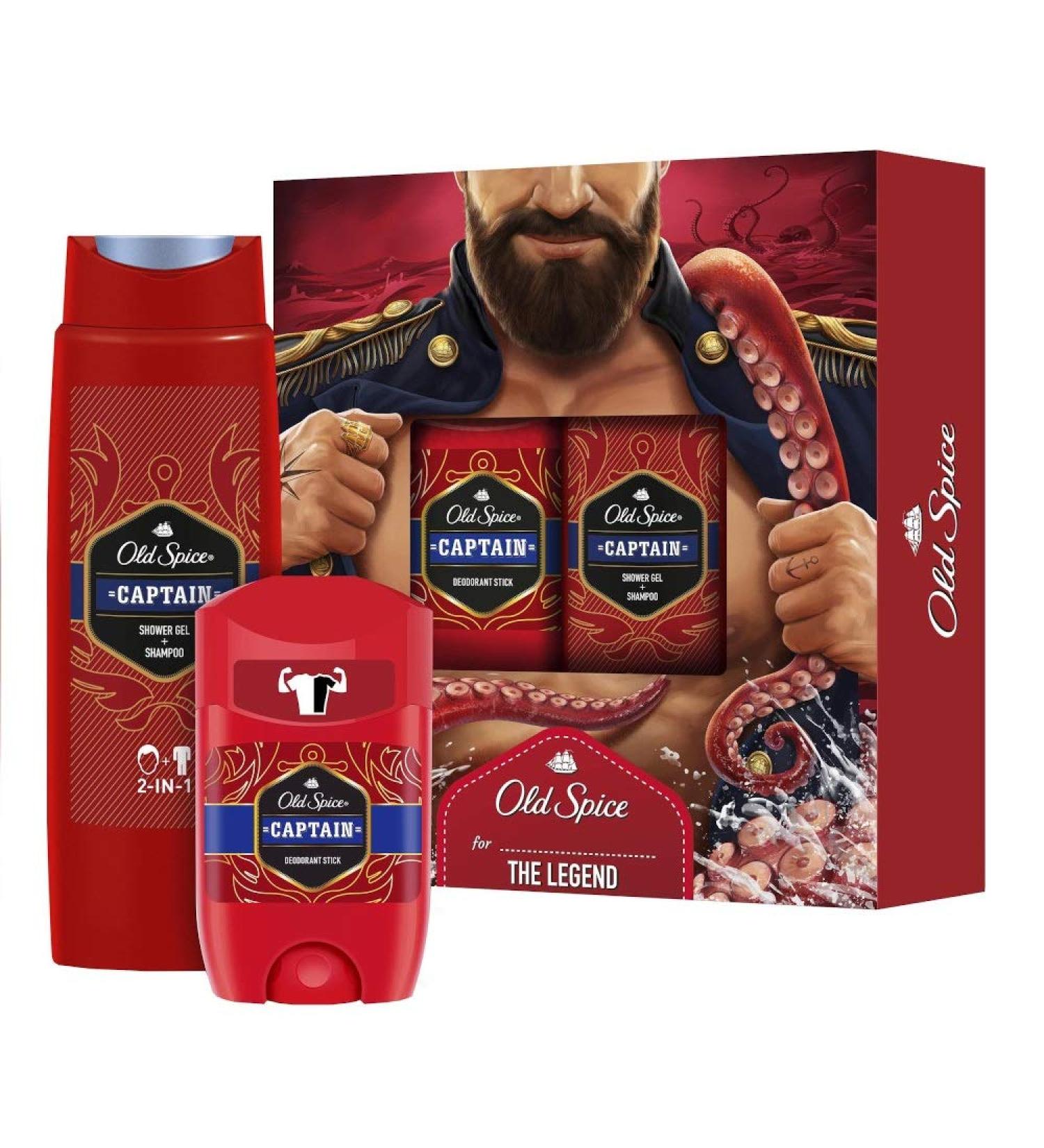Old Spice Captain Deodorant Stick & Shower Gel Gift Set