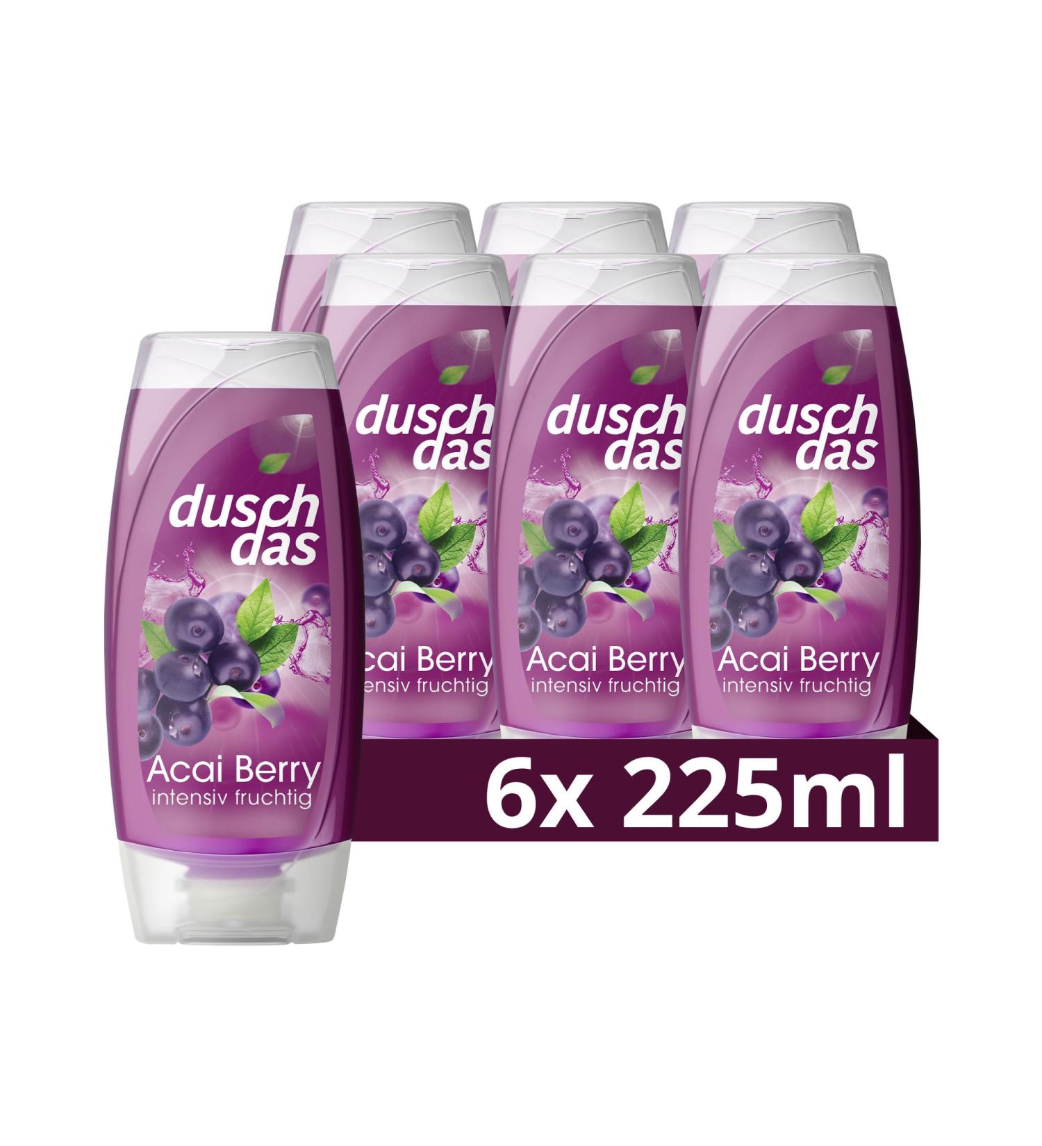 Buy Duschdas Acai Berry Shower Gel - 6 x 225 ml | Refreshing Energy Formula for Daily Invigoration - Buy Online on SooperMarket.com