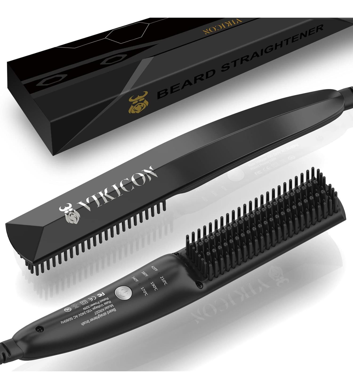 VIKICON Beard Straightener - Fast Heating Comb for Men, Ionic Lightweight Design for Styling Long & Short Beards - Buy Online on SooperMarket.com