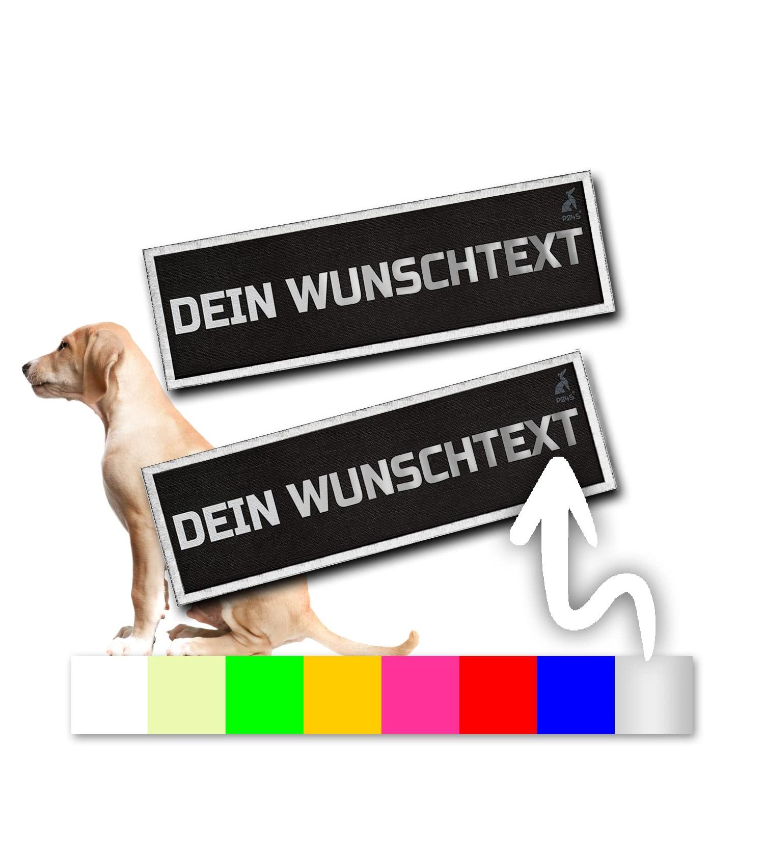 2 Pieces P24S K9 Dog Harness Velcro Stickers for Small & Medium Dogs - Custom Name - Small White - Buy Online on SooperMarket.com