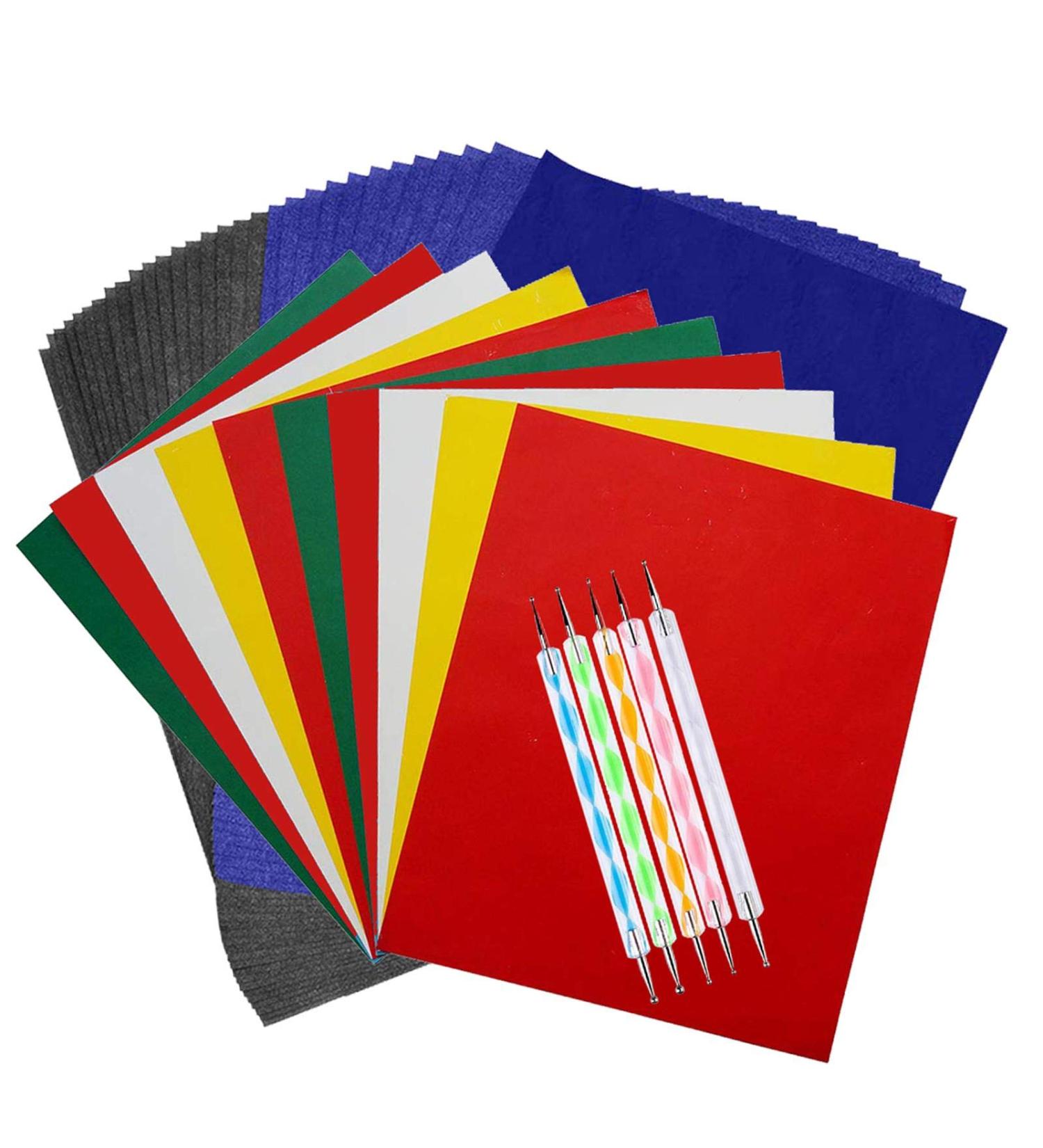 100 Sheets Carbon Transfer Paper with 5 Embossing Styluses - 8.3 x 11.7 inch - Buy Online on SooperMarket.com