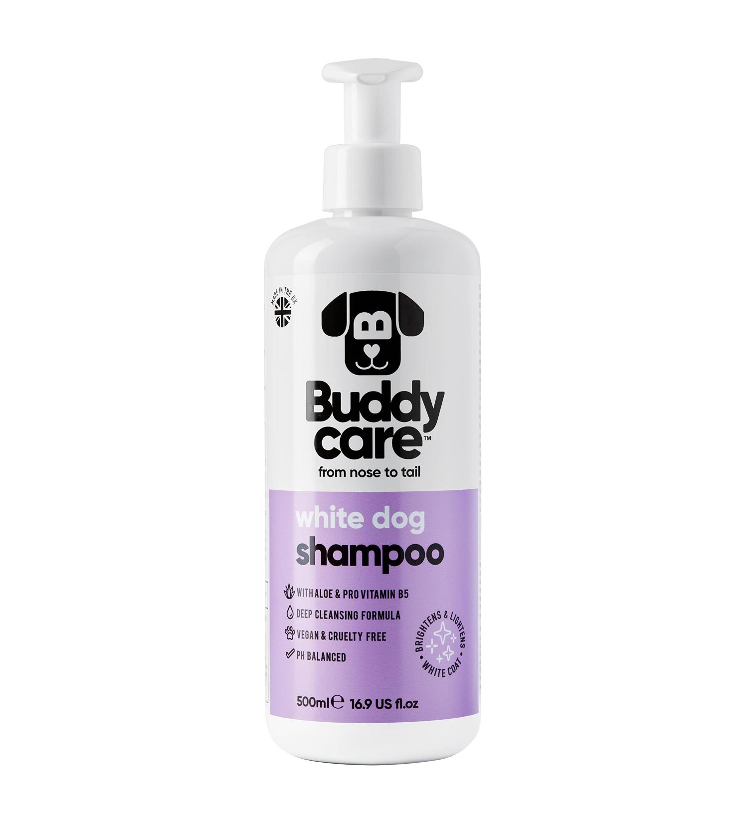 BuddyCare White Dog Shampoo - Brightening & Deep Cleaning Aloe Vera Formula (500ml) | Fresh Fragrance & Pro-vitamin B5 - Buy Online on SooperMarket.com