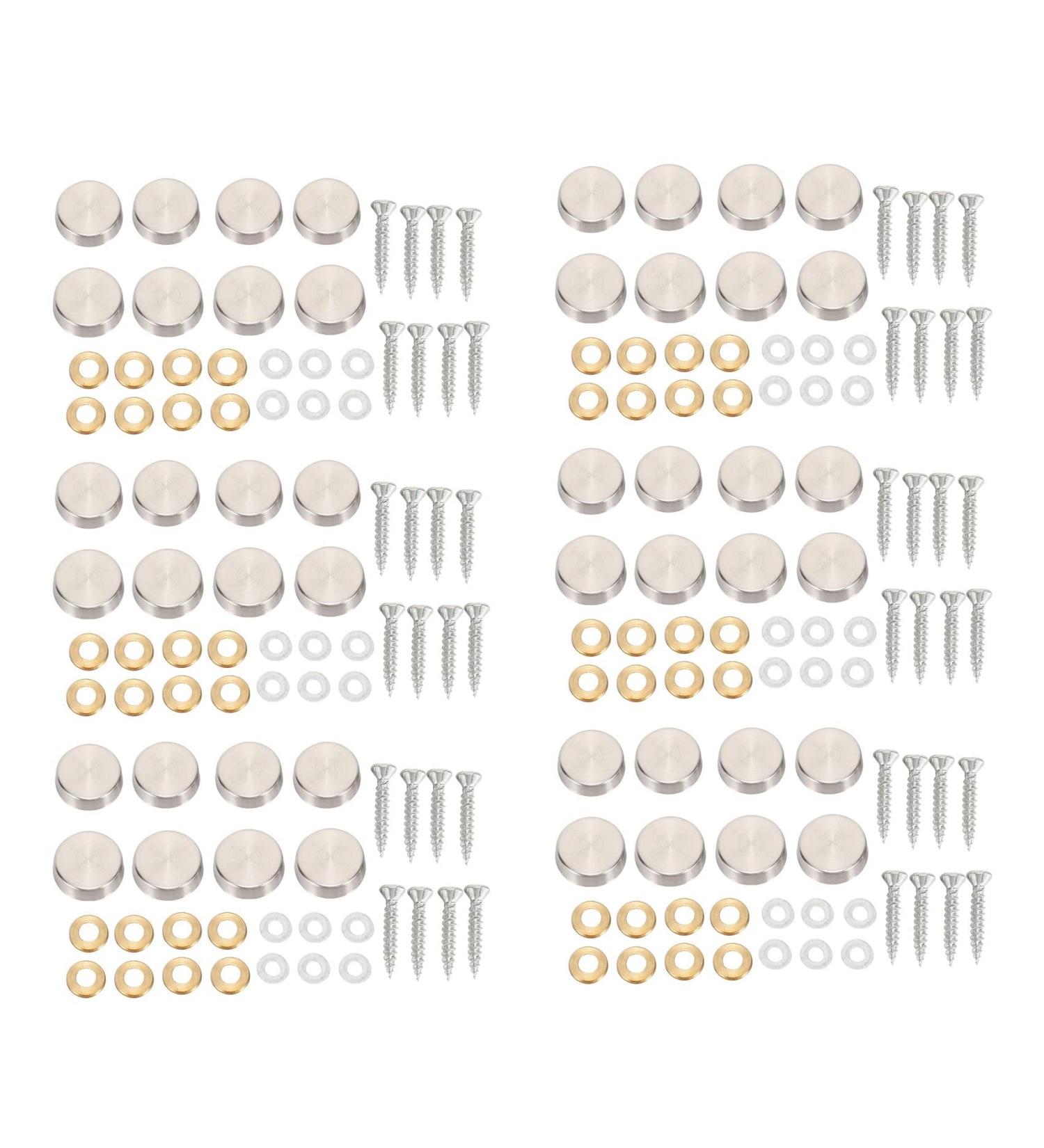 KVSERT 16 mm Stainless Steel Mirror Screw Cap (48 Pieces) - Buy Online on SooperMarket.com