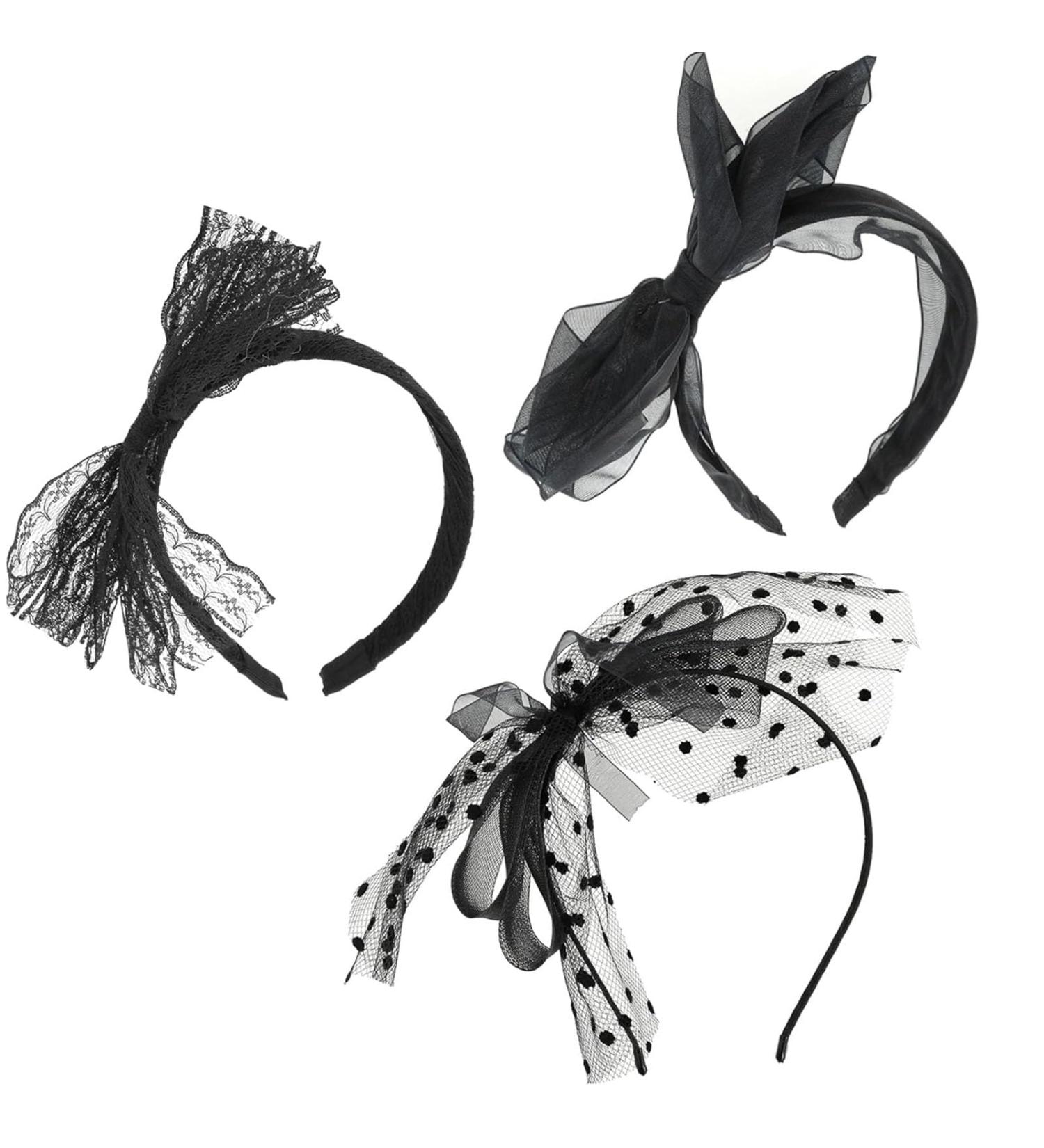 SUNTRADE Women 80's Party Lace Headband with Bow 80s Costumes Accessories Set of 3 - Buy Online on SooperMarket.com