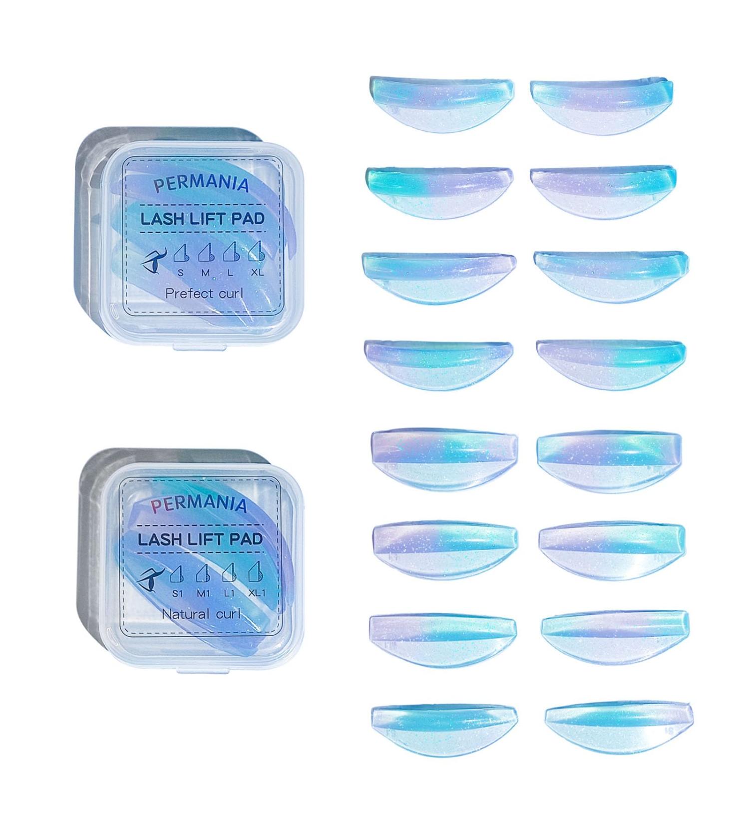 PERMANIA Lash Lift Rods - 16 Reusable Silicone Eyelash Perm Curlers (U & C Curl) | DIY Makeup Beauty Tool for All Eye Shapes - Blue - Buy Online on SooperMarket.com