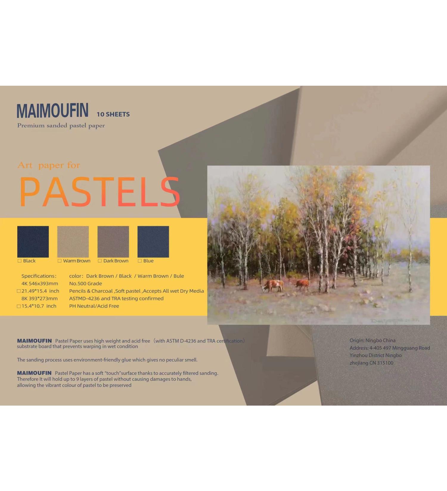 MAIMOUFIN Sanded Pastel Paper - 10 Sheets 15.4 x 10.7inch Warm Brown Color - Ideal for Pastels, Pencils, and Charcoal - Art Supplies Craft Paper for Artists - Buy Online on SooperMarket.com