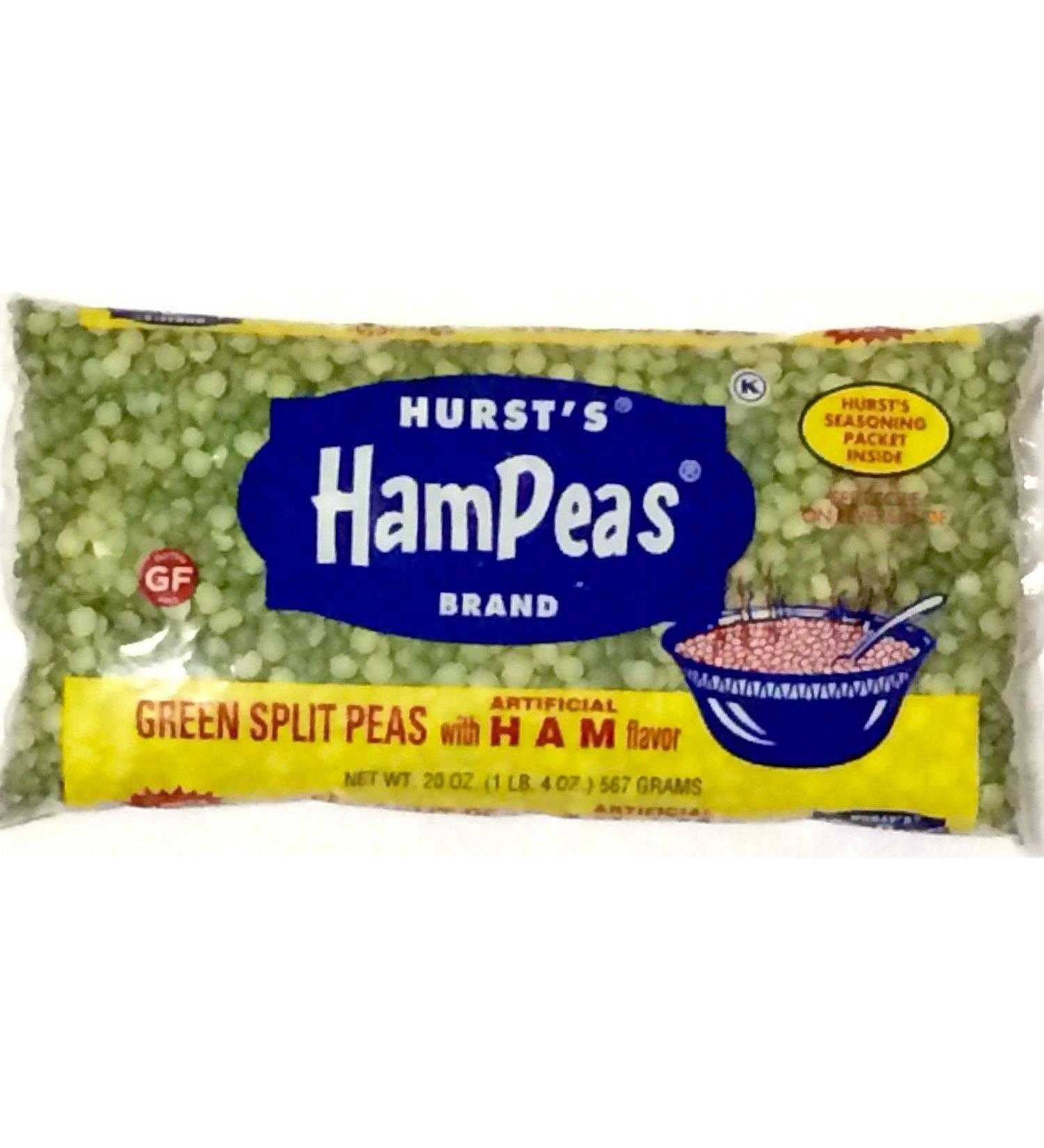 Hurst's HamPeas Brand Green Split Peas (Pack of 2) 20 oz Bags