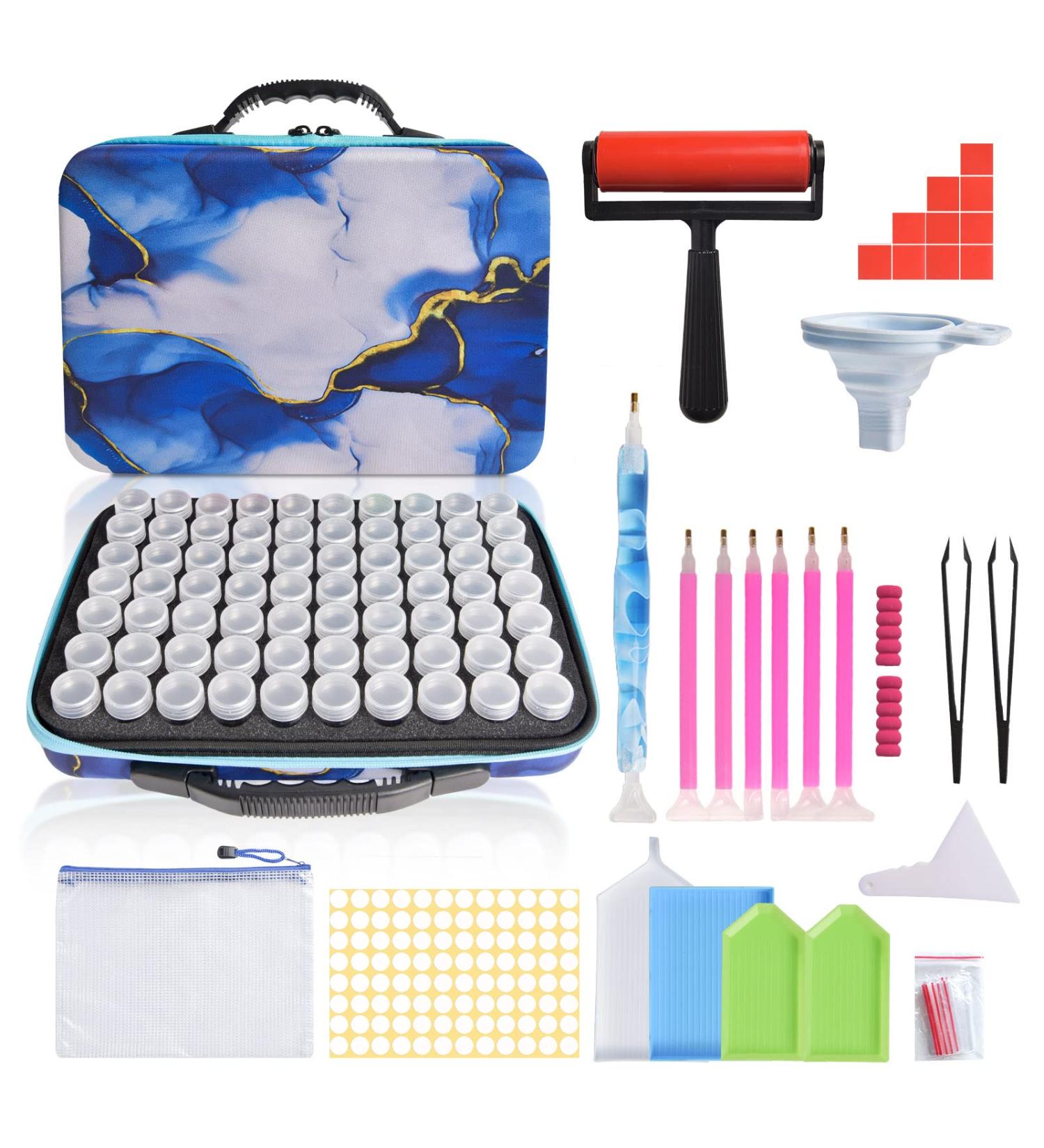AYIYUN 70 Slots Diamond Painting Storage Containers - DIY Art Craft Organizer Box for Jewelry Beads and Rhinestones - Violets - Buy Online on SooperMarket.com