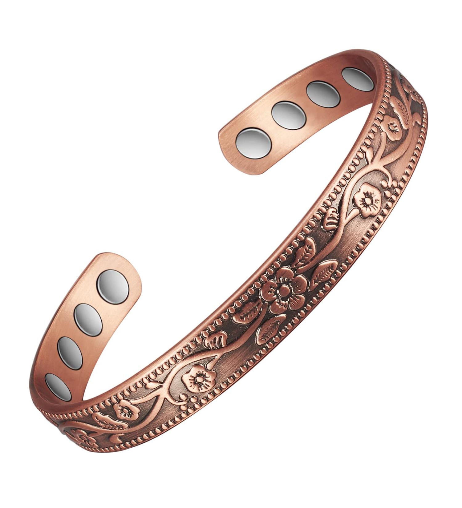 EnerCoppeX Copper Magnetic Bracelet for Women - Detox Jewelry with 3500 Gauss Magnet (CPB-0005AB) - Buy Online on SooperMarket.com